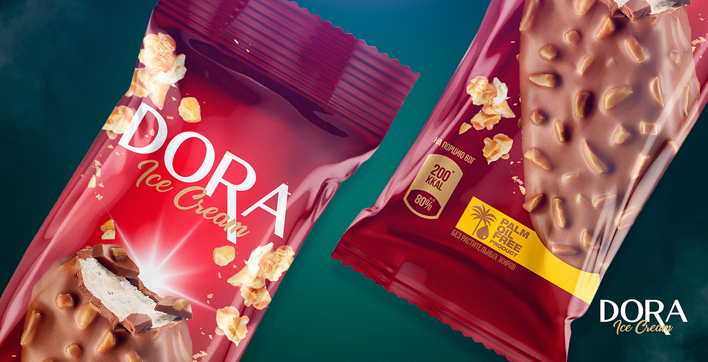 Packaging Design of Dora Ice Cream Made for Gourmets