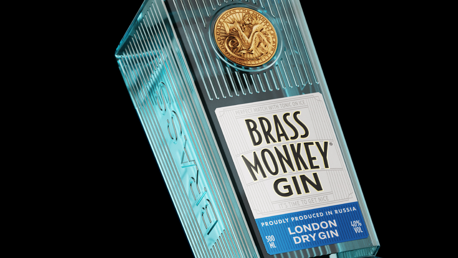 Outstanding Art Deco Bottle for This Brand New Russian Gin  | Brass Monkey Gin