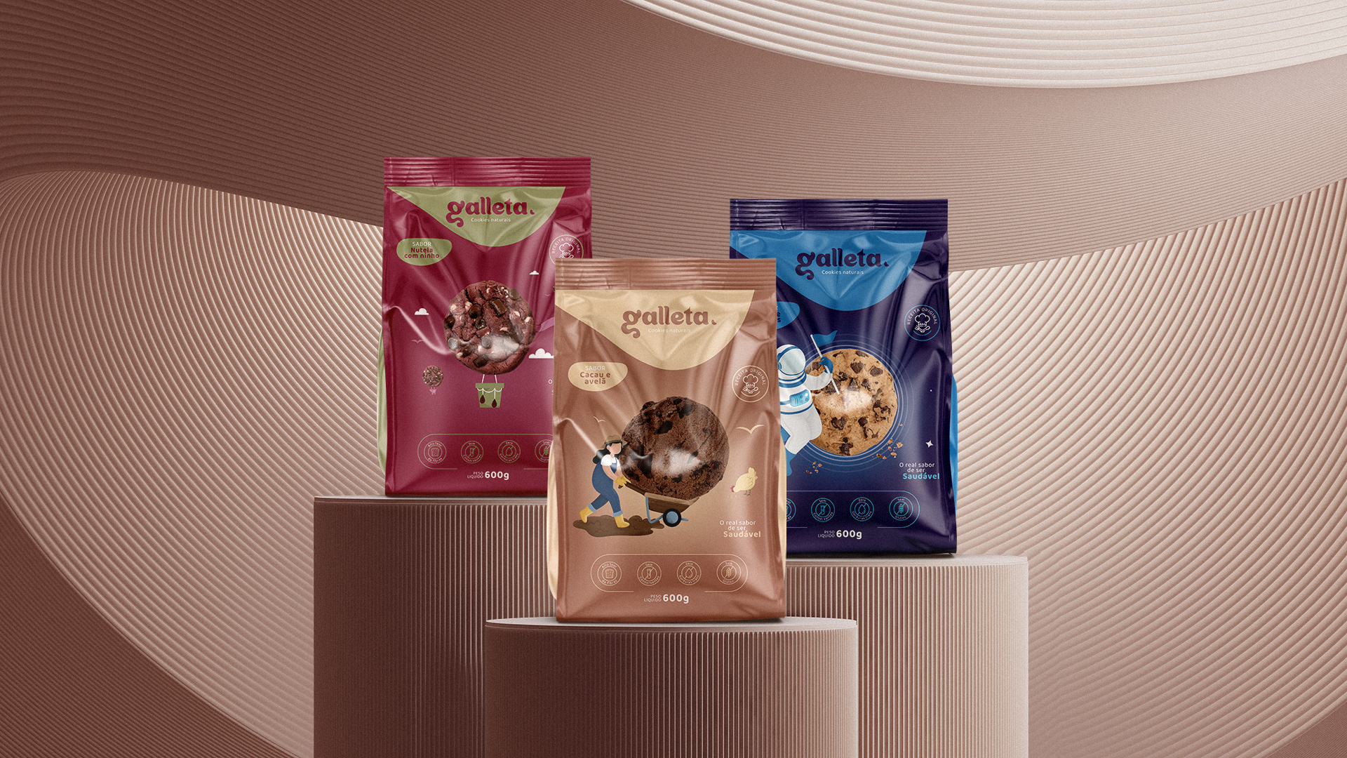 Galleta Cookies Naturais Packaging Design