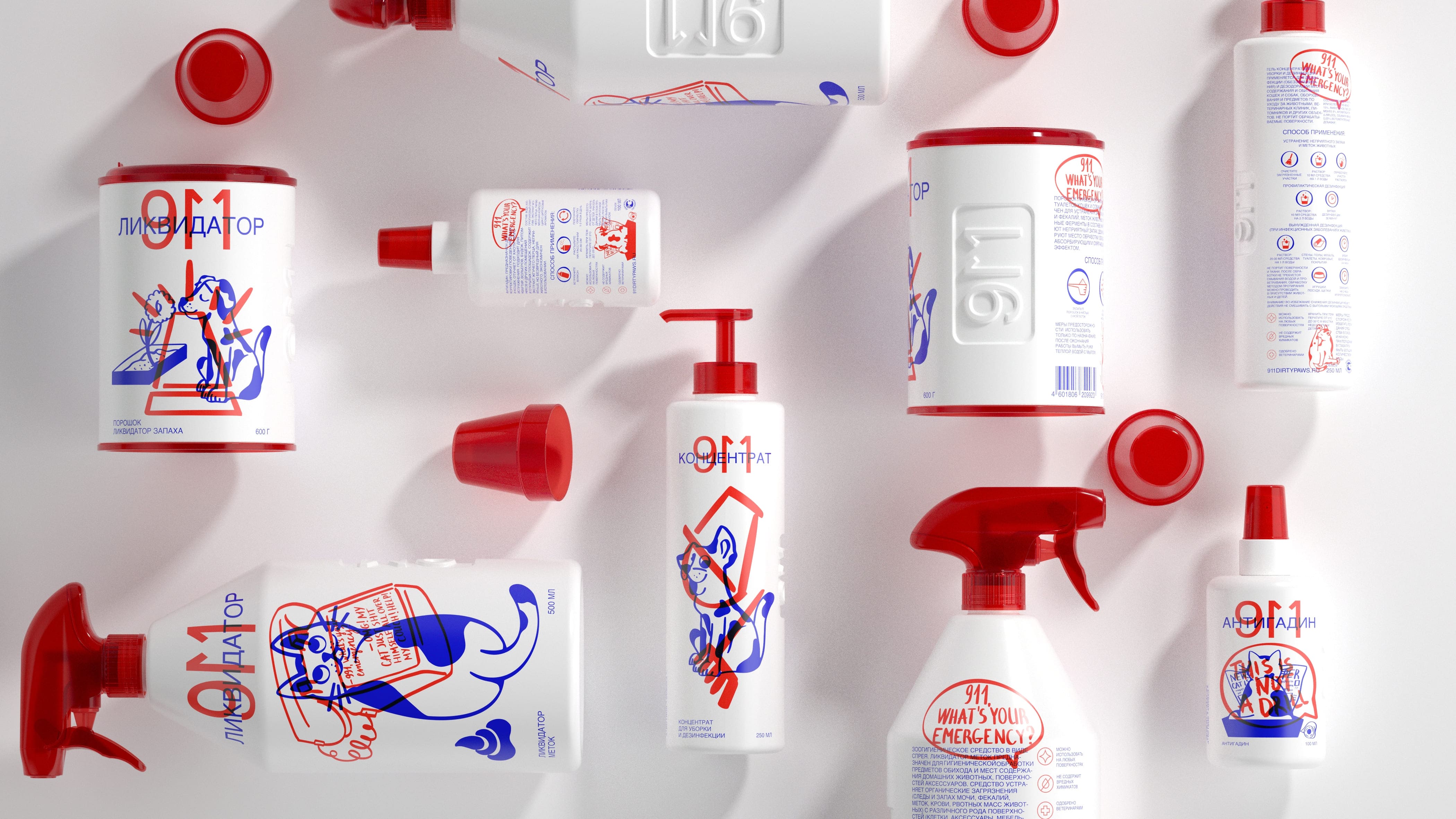 Packaging Design Concept for 911 Cleaning Products For Pets