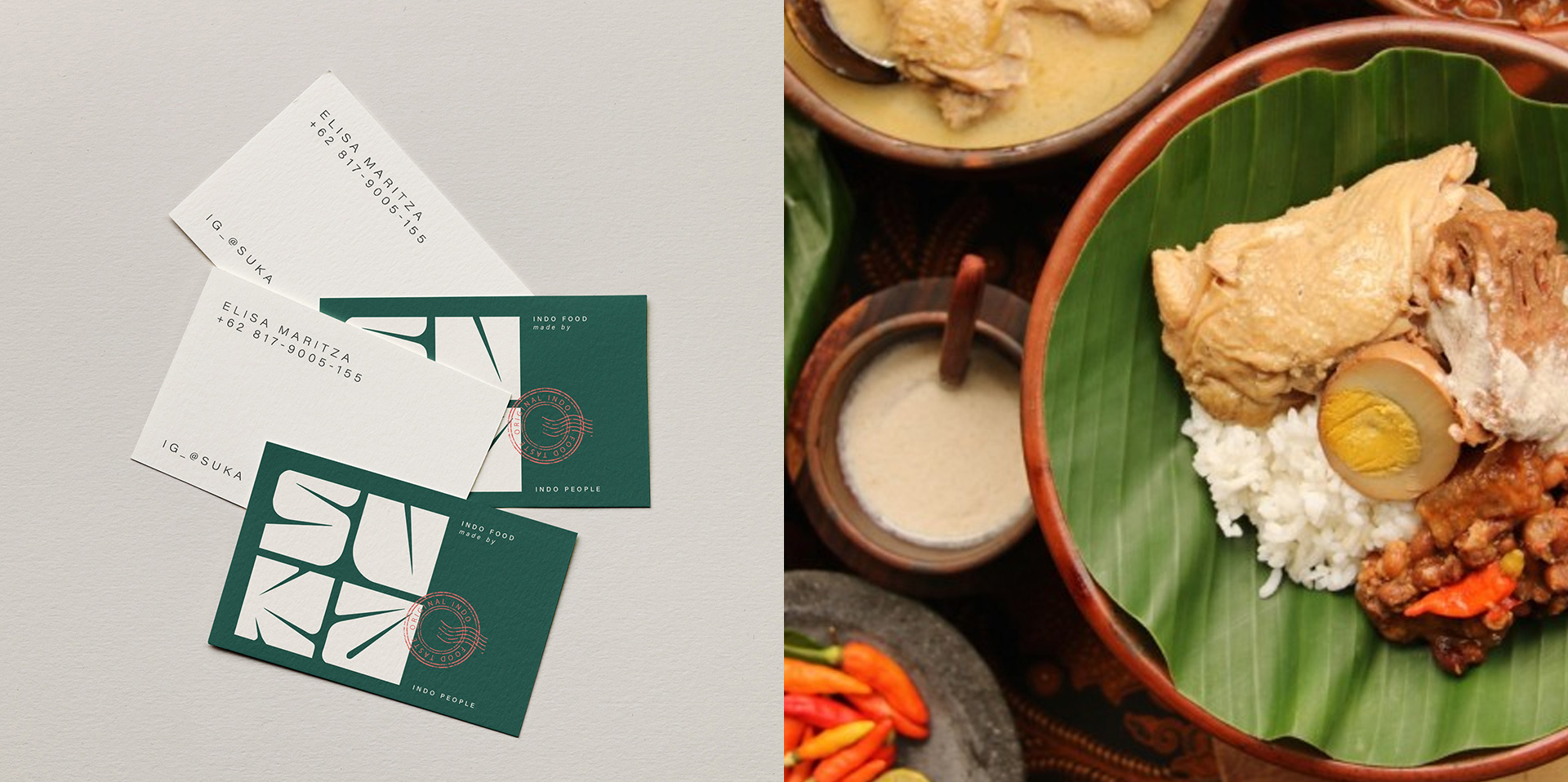 Suka Indoesian Food Identity Inspired by Banana Leaf