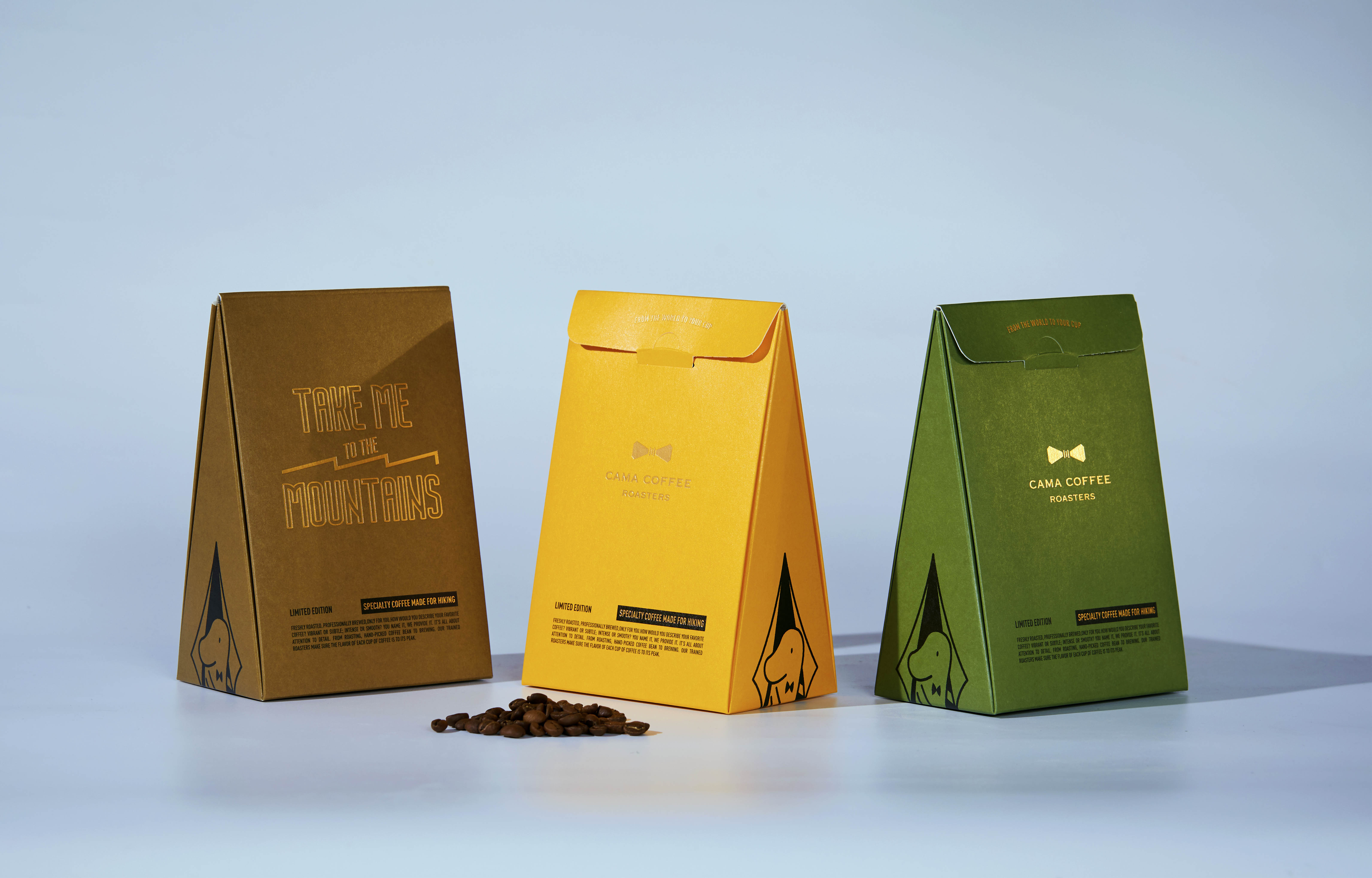 Packaging Design for Coffee Brand Take Me To The Mountains