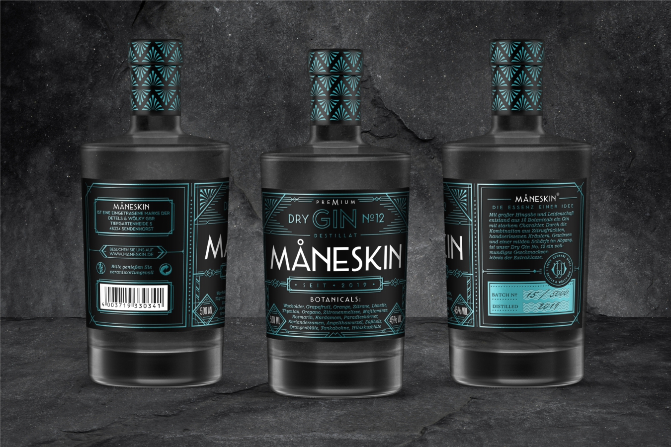 Måneskin Dry Gin No.12 Packaging Design