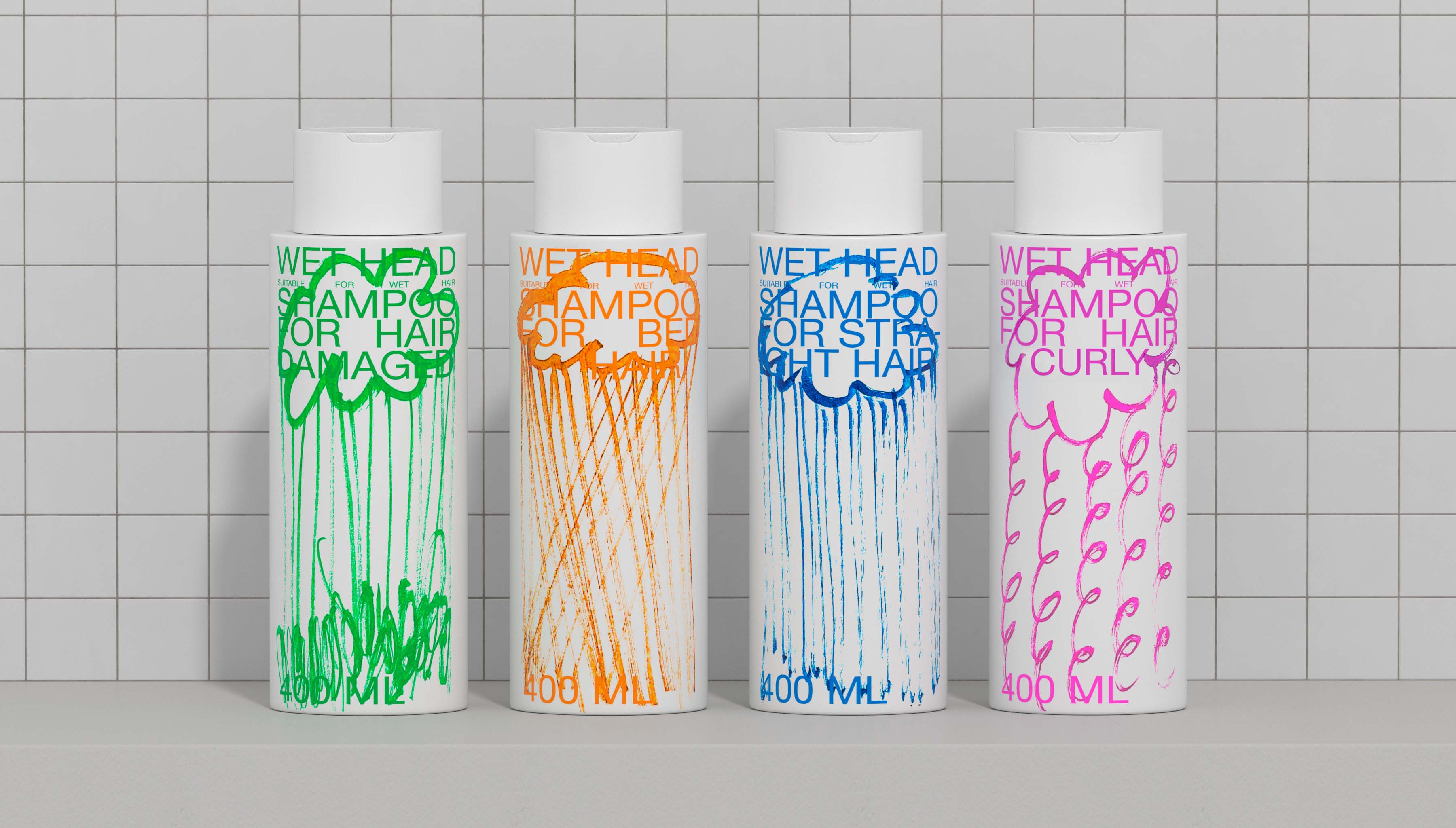 Wet Head Shampoo Student Packaging Design Concept
