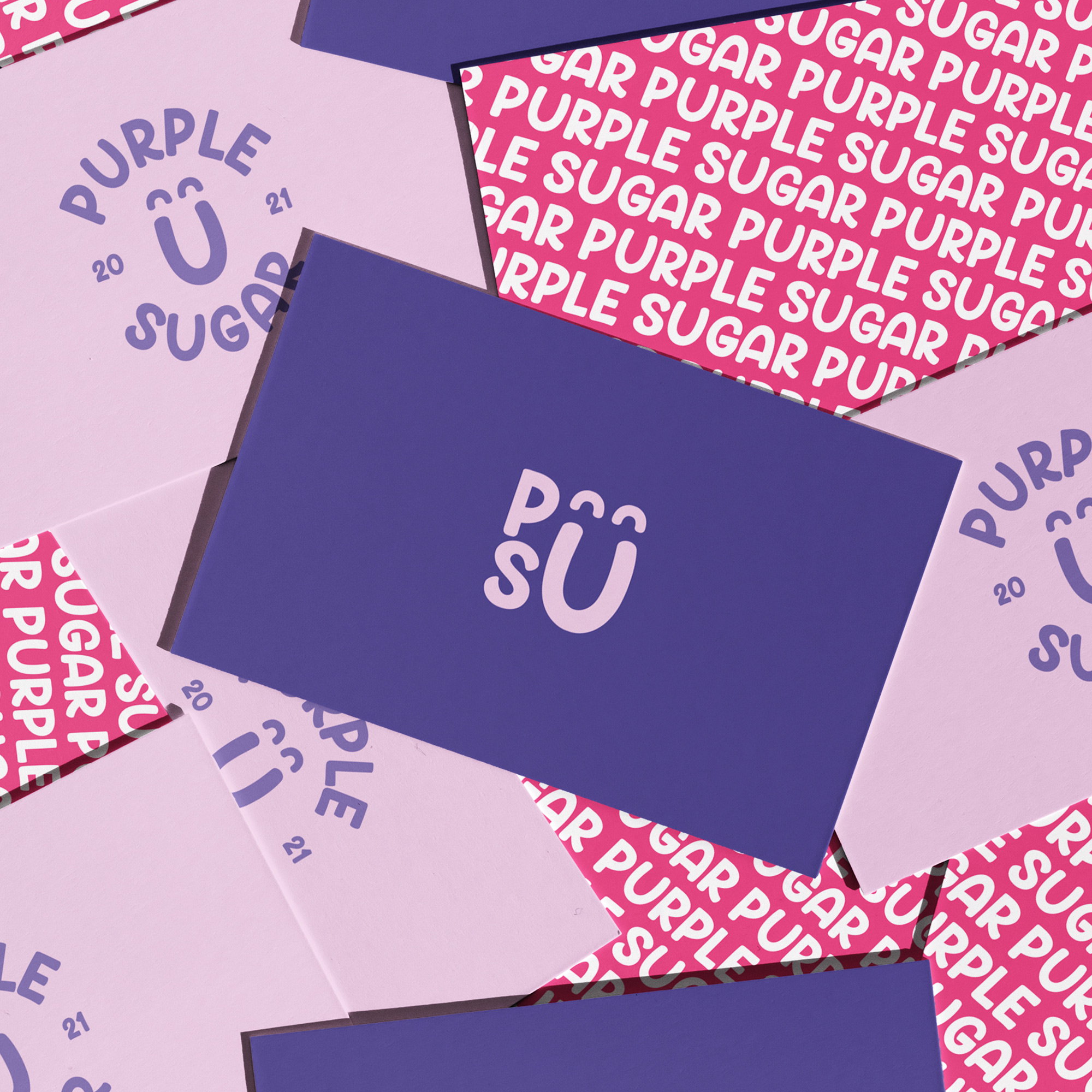 Logo, Identity and Packaging Design for PurpleSugar Candy Store in Benghazi