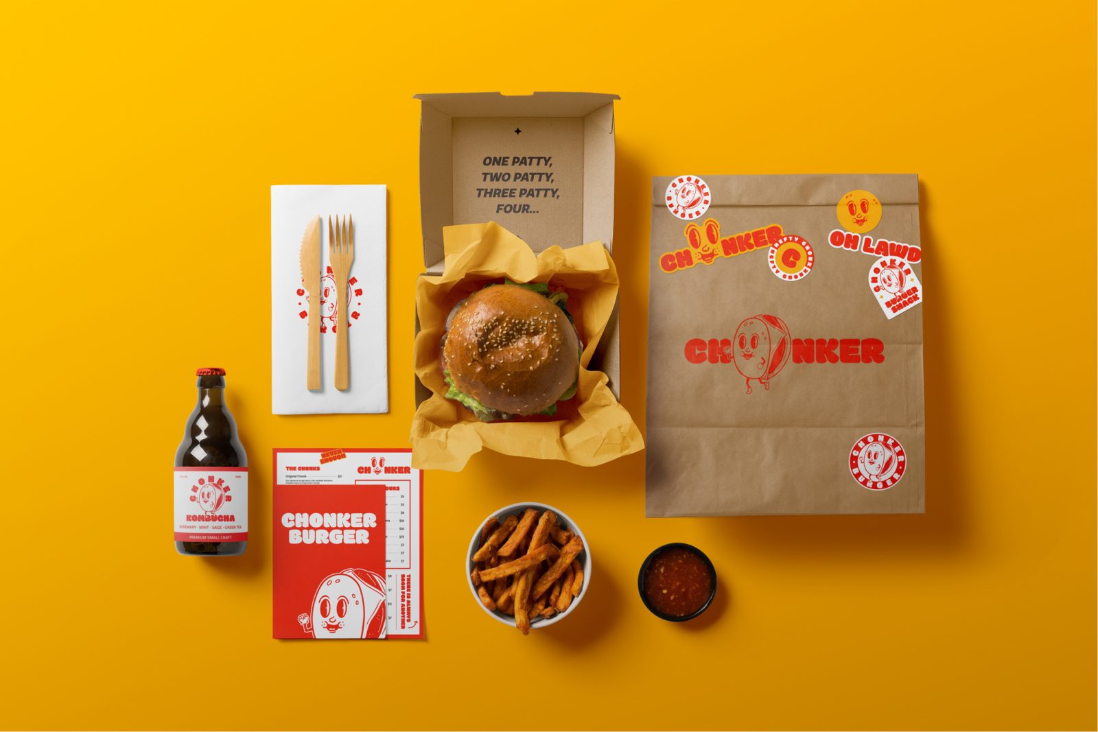 Chonker Burger Shack Brand Design Creation