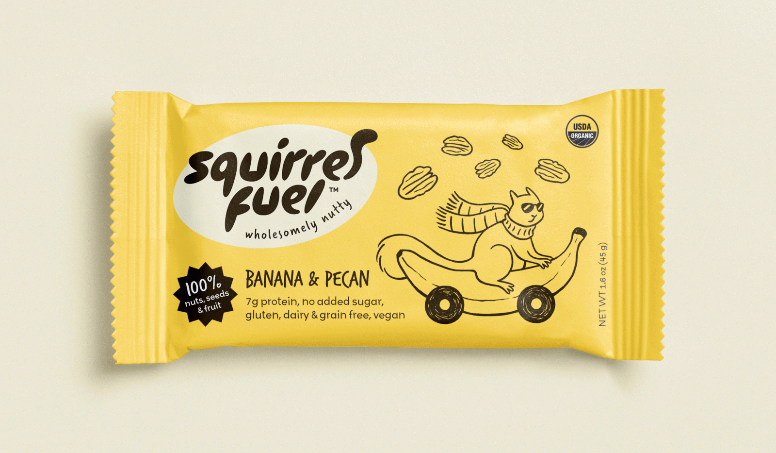 Squirrel Fuel Nutty Snack Bar Packaging Design