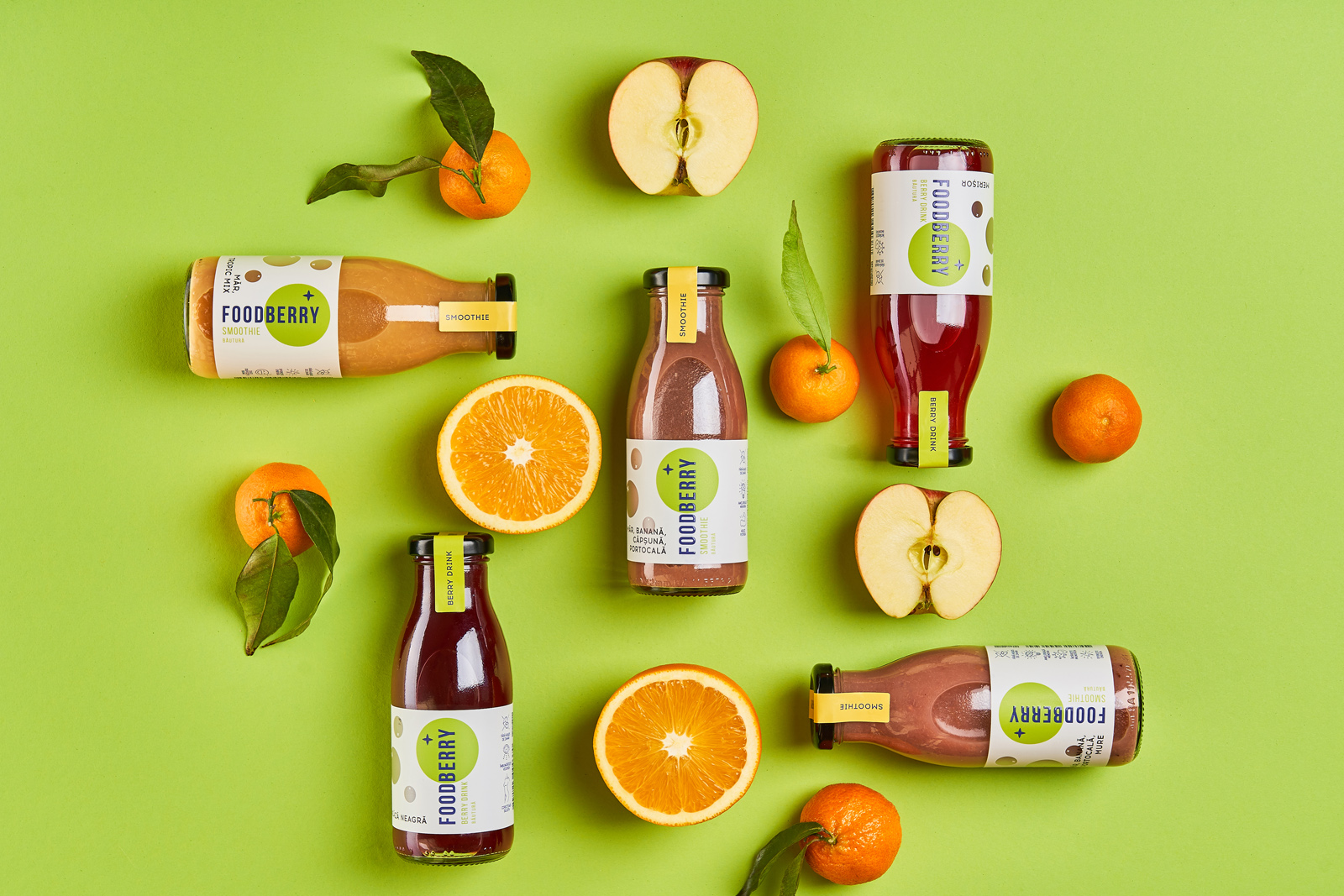 Foodberry Natural Drinks Packaging Design by 43oz Design Studio