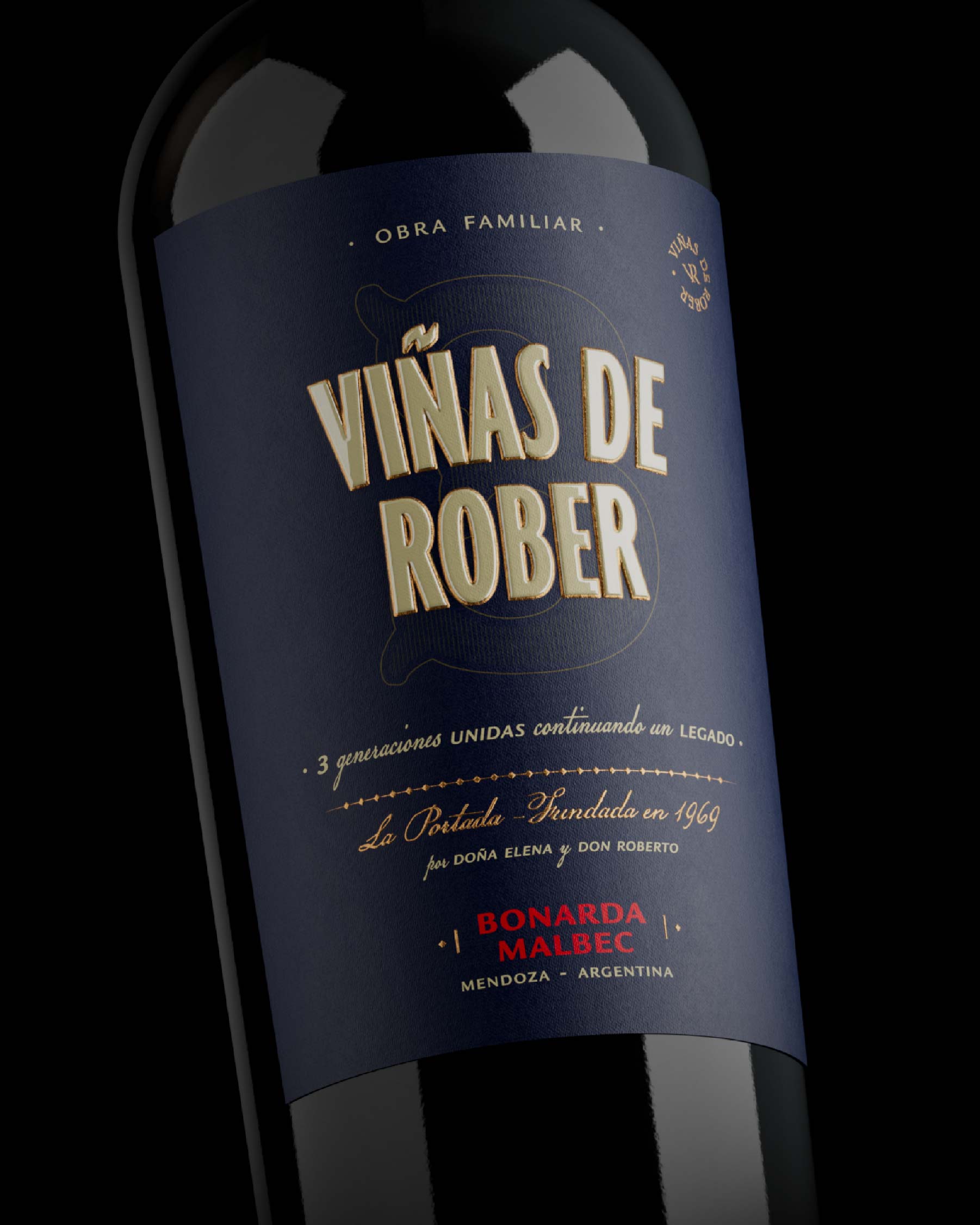 Viñas de Rober  Wines Packaging Design Created by Vantablack Studio