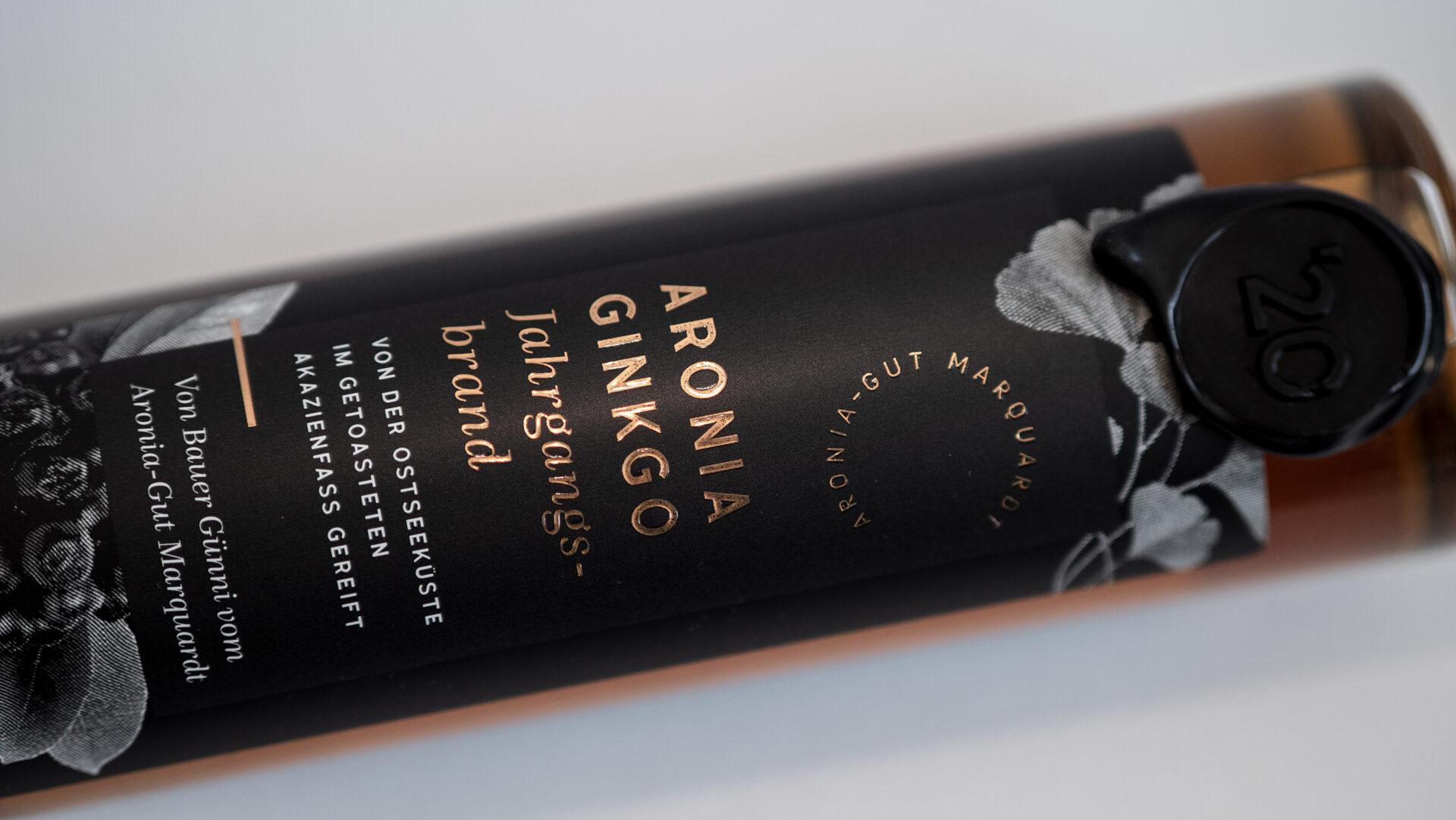 Aronia Gingko Packaging Design – Liquid Gold | The Brandy