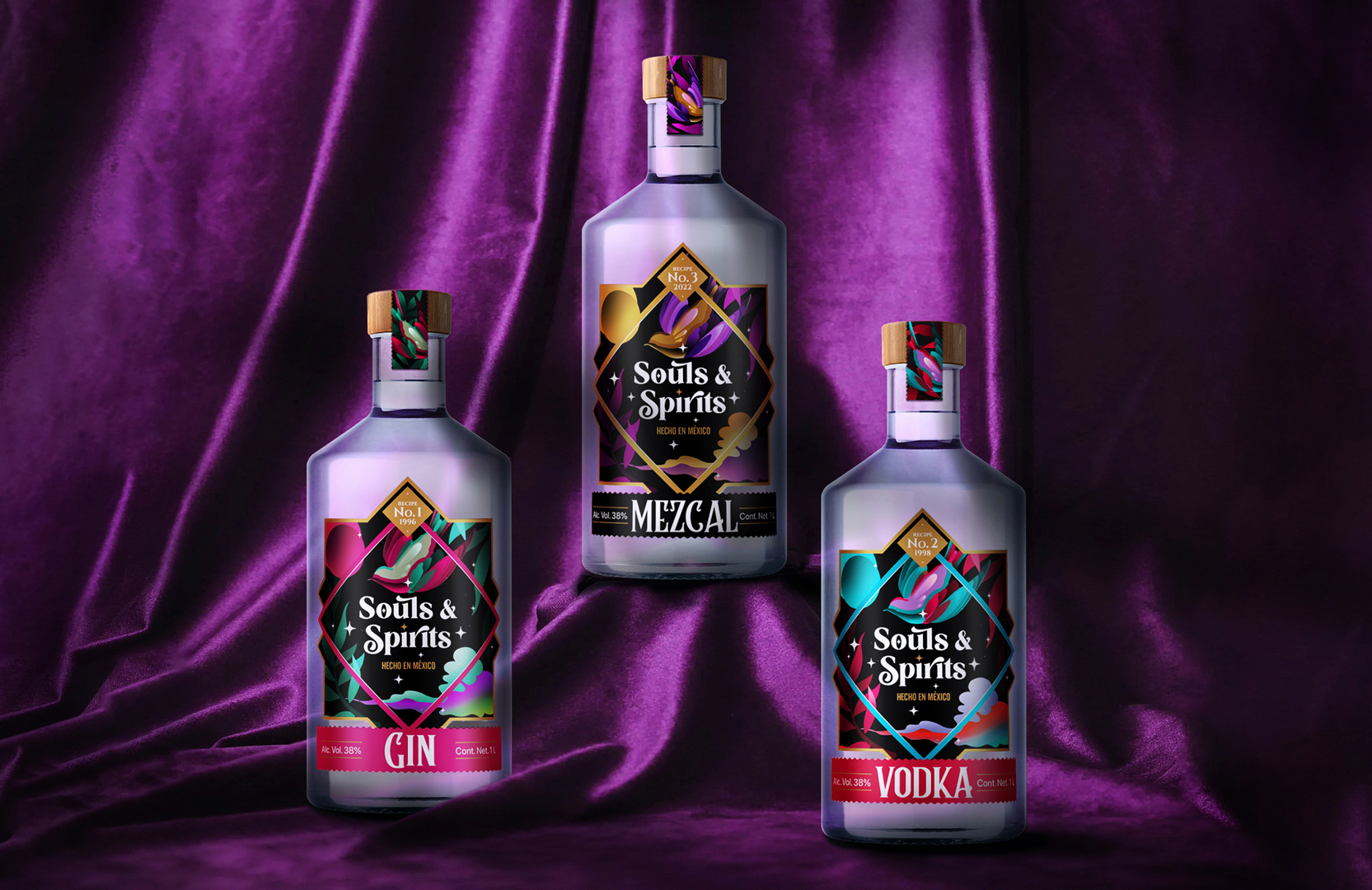 Student Packaging Concept for Souls & Spirits Gin, Vodka and Mezcal