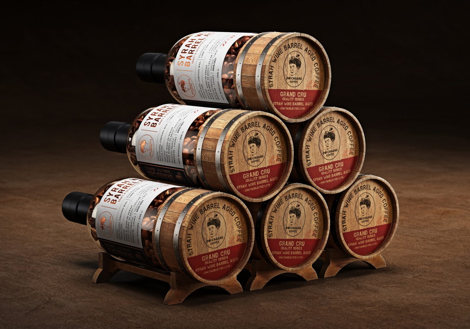 Doi Chaang Barrel Aged Coffee Structural Packaging Design