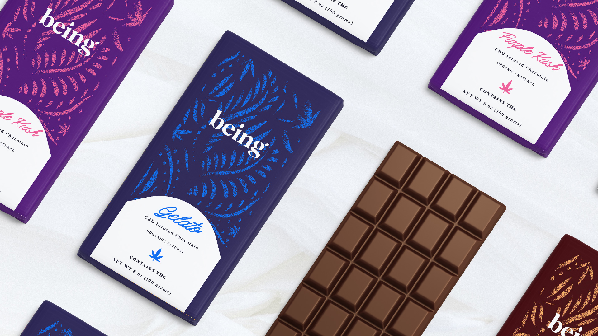 Being – CBD Infused Chocolates Packaging Design