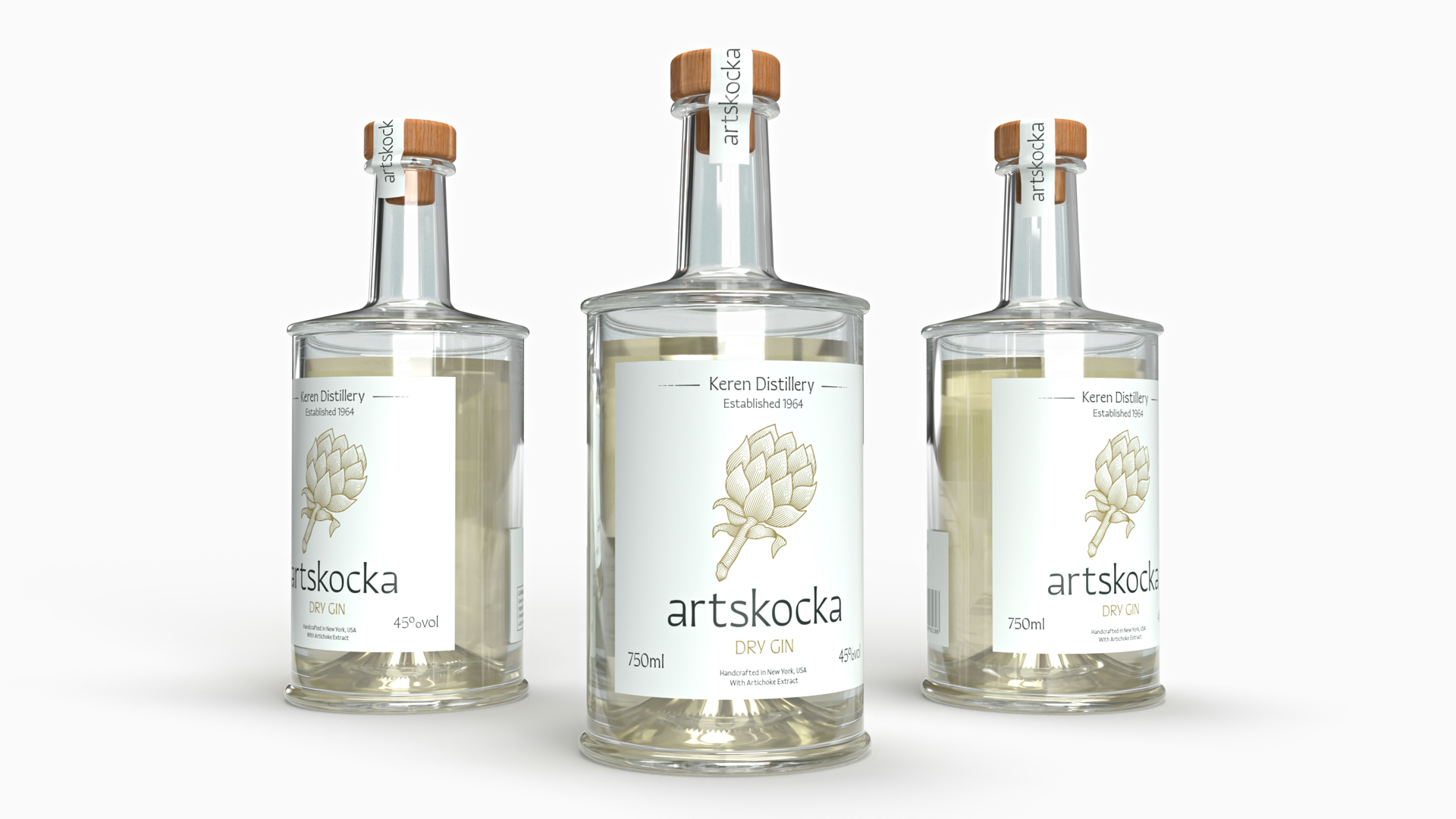 Artisanal Gin Bottling and Labeling Design for Artskocka Gin
