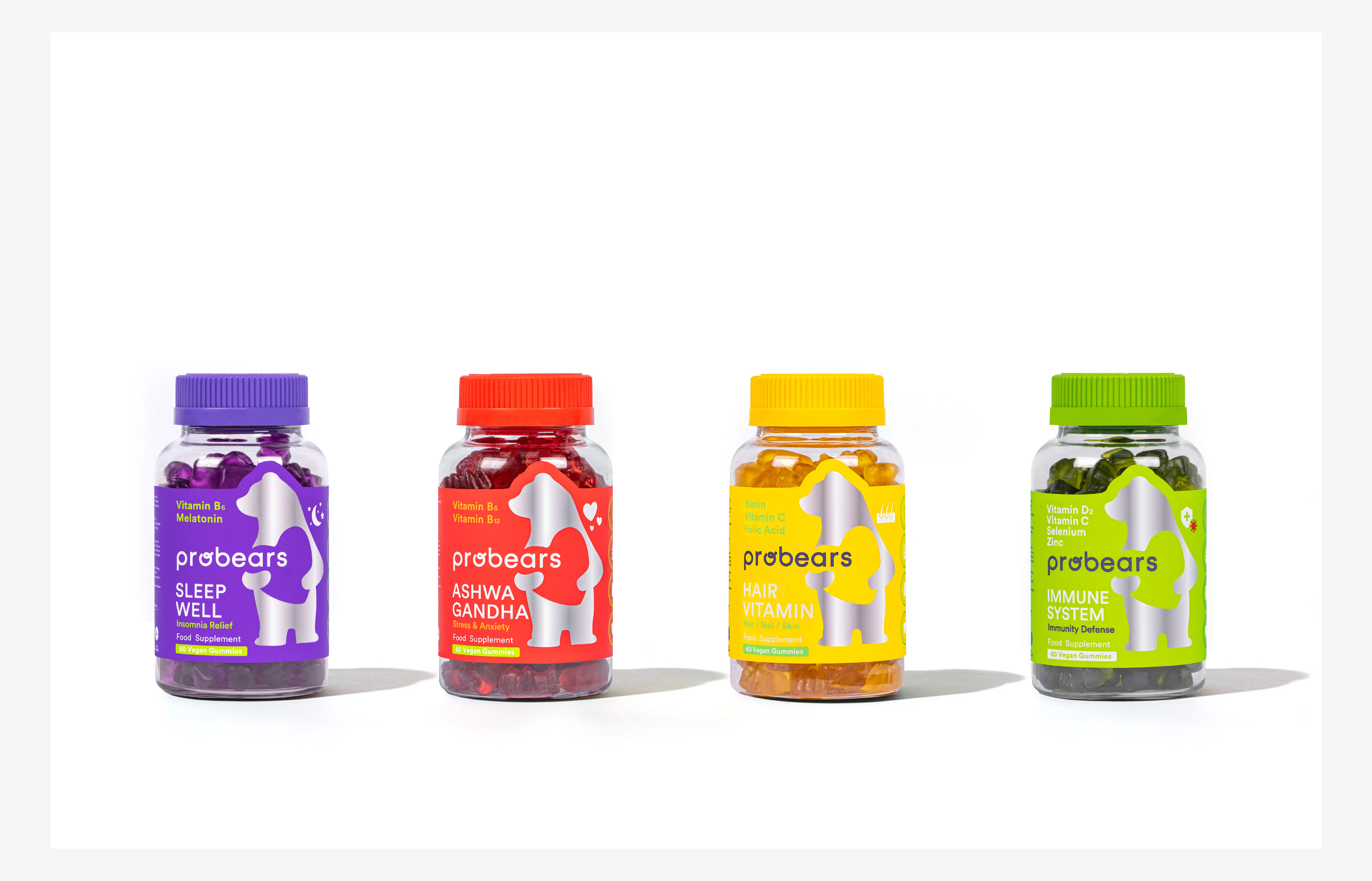 Packaging Design for Probears Gummy Bear Daily Supplements