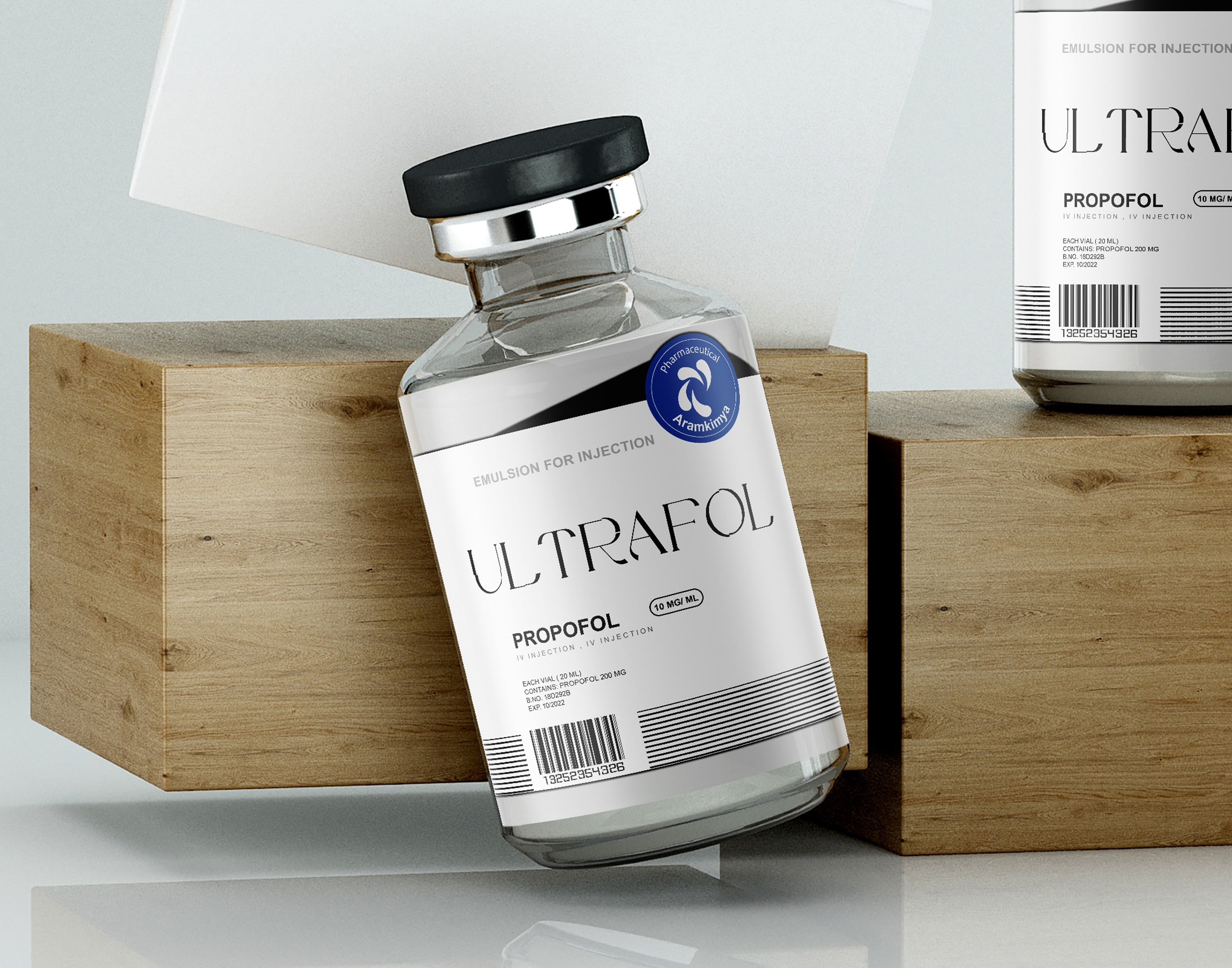 Propofol Ultrafol Minimalist Label Design for Medical Anesthesia Branding