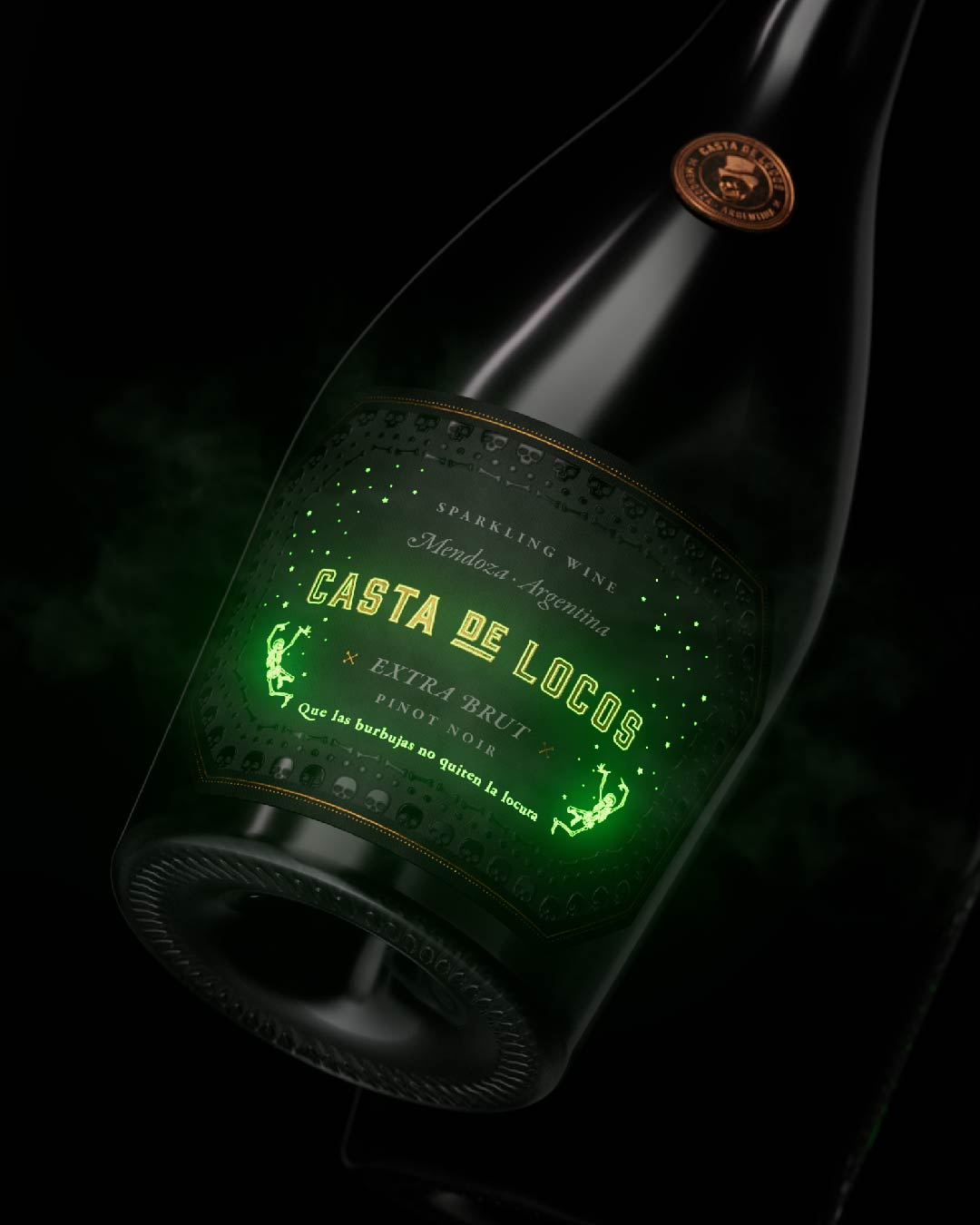 Casta de Locos Sparkling Wine Packaging Design Created by Vantablack Studio