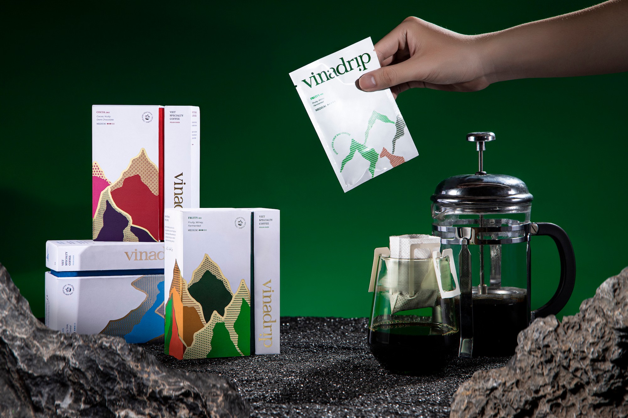 A Journey Through Vietnam’s Flavors with Vinadrip’s Stunning Drip-Bag Coffee Packaging Design