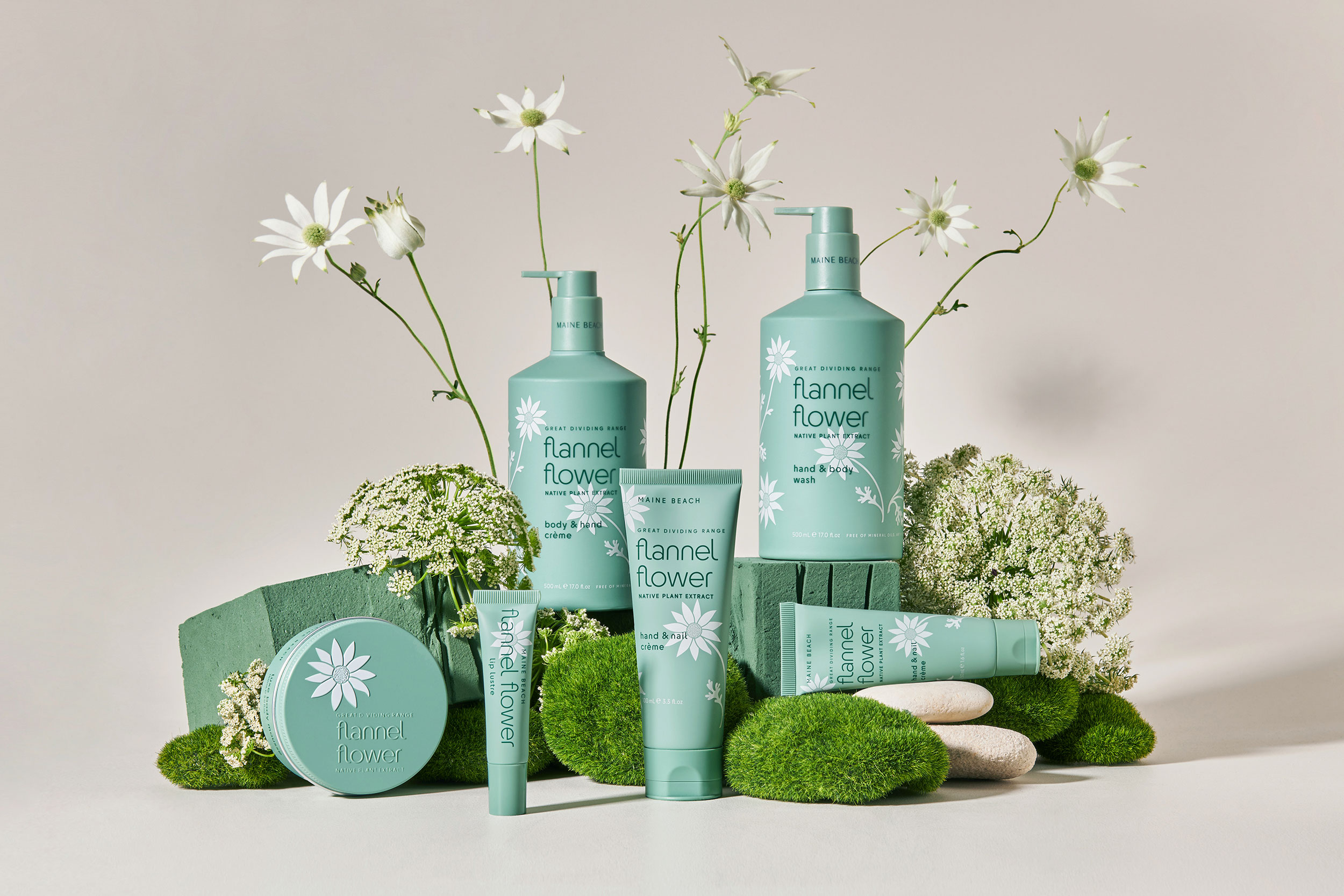 Flannel Flower Skincare Packaging by Harcus Design