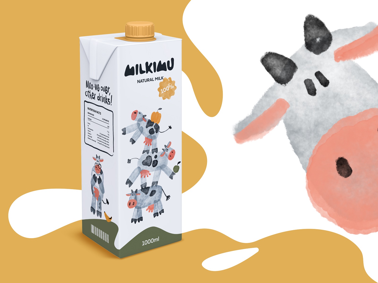 Cute Packaging Design and Marketing Graphics for Dairy Brand by Tubik