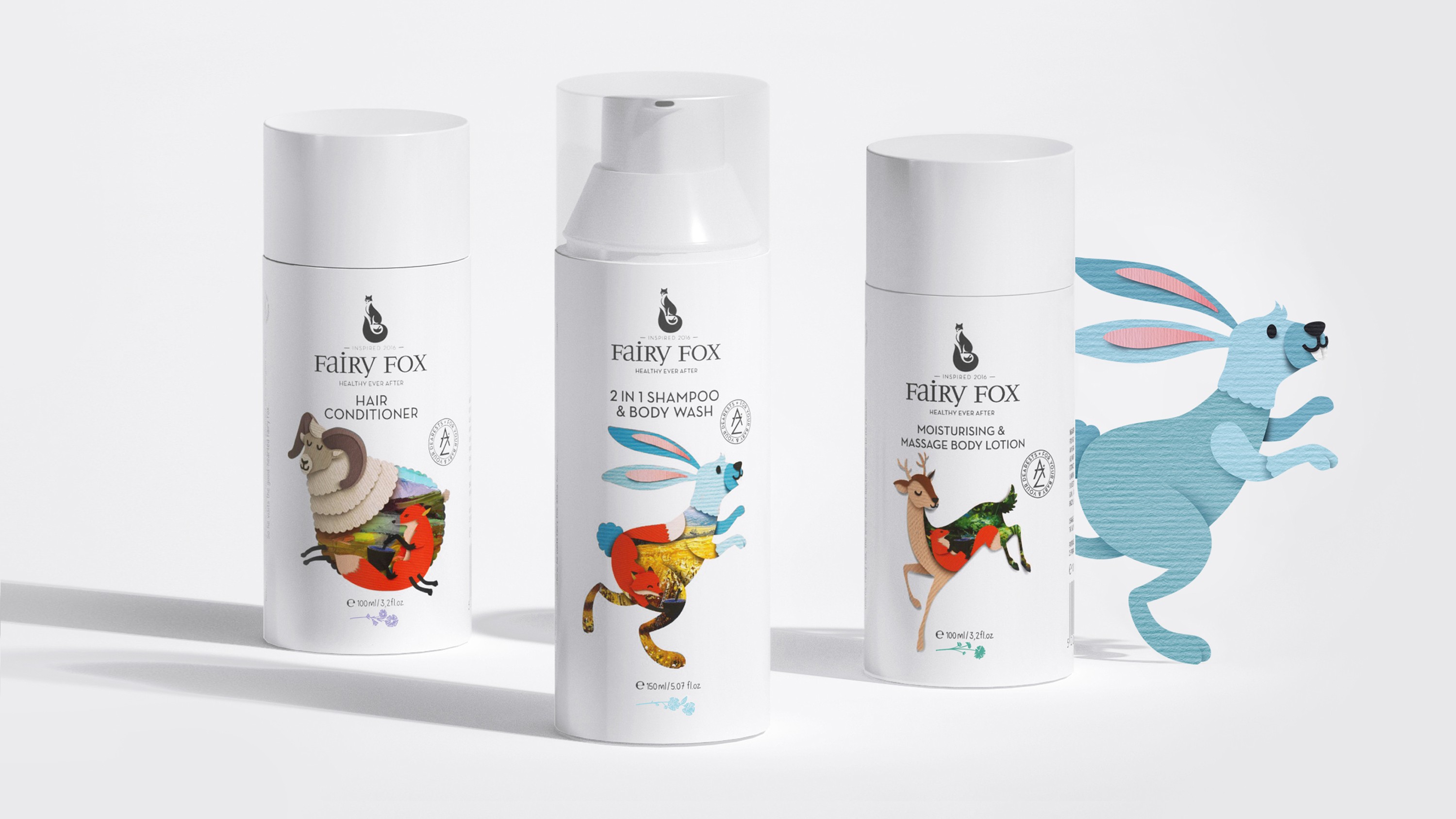 Illustration and Packaging Design for The Fairy Fox Skincare for Children, Inspired by Mother Nature