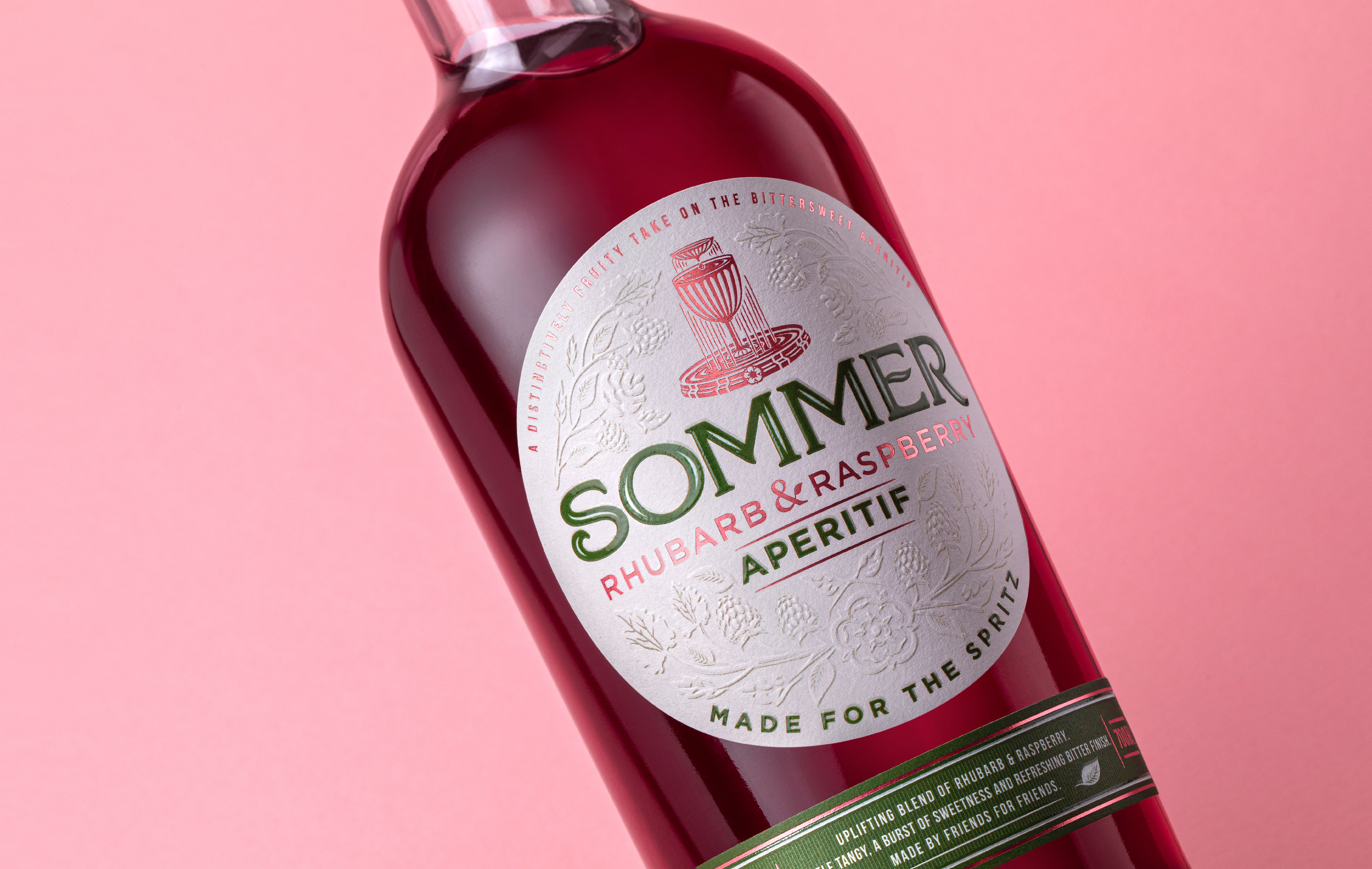 Elegant Packaging and Brand Identity for Sommer Rhubarb & Raspberry Aperitif