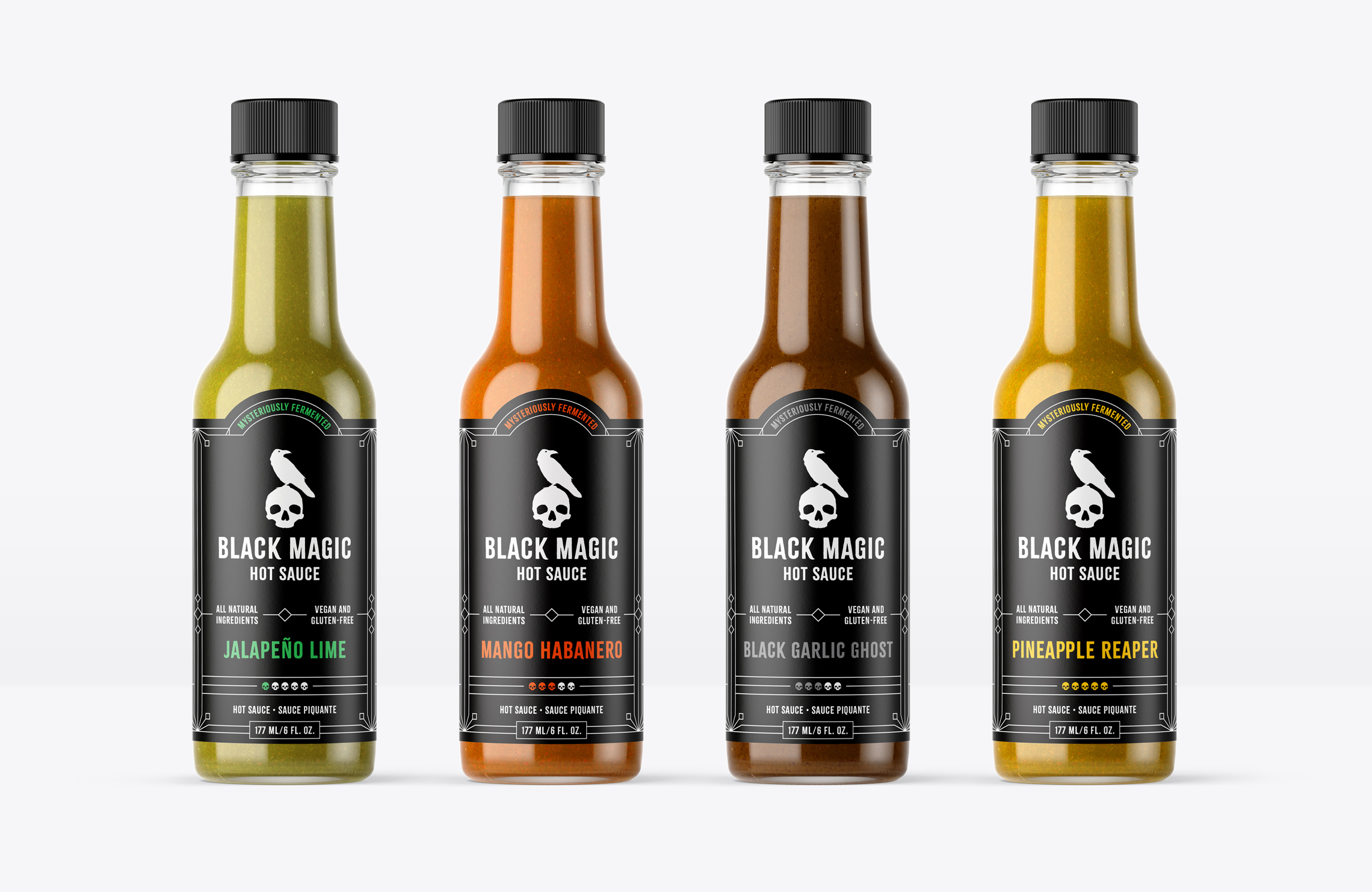 Black Magic Hot Sauce Packaging Design