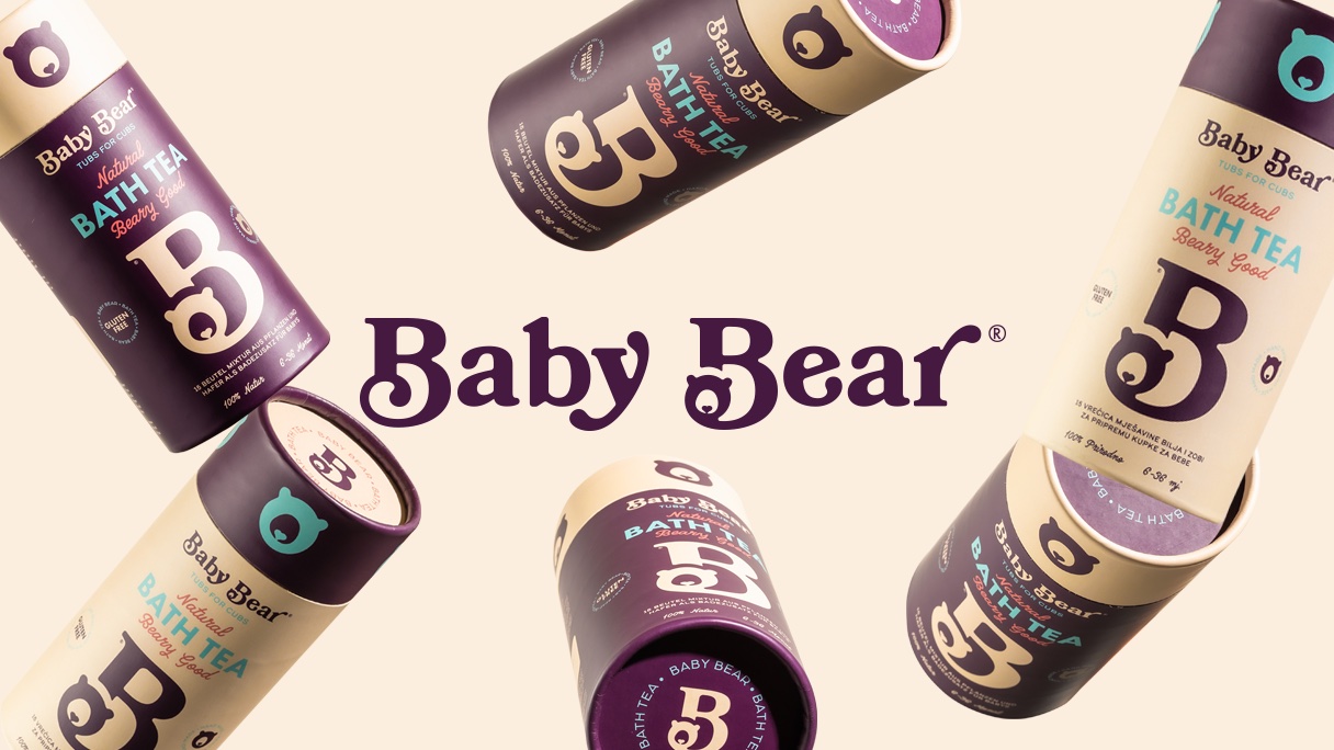 Branding and Packaging Design for Baby Bear Natural Bath Tea