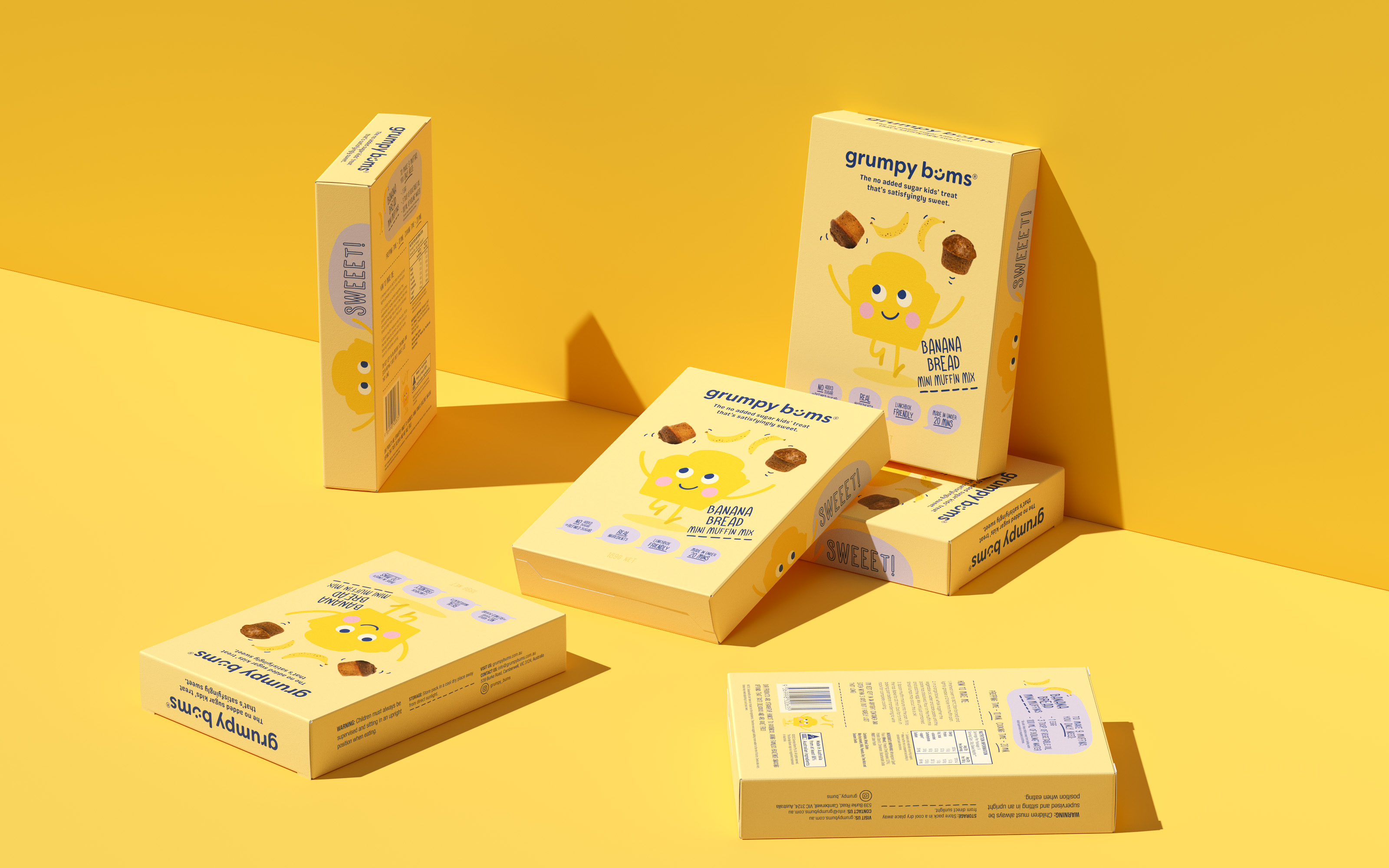 Grumpy Bums Baking Kit for Kids Packaging and Brand Design