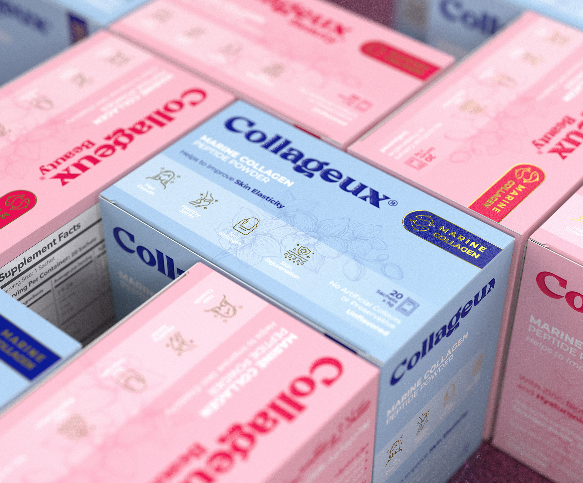 Studio Nizmo Creates New Packaging Identity For Collageux Collagen Sachets