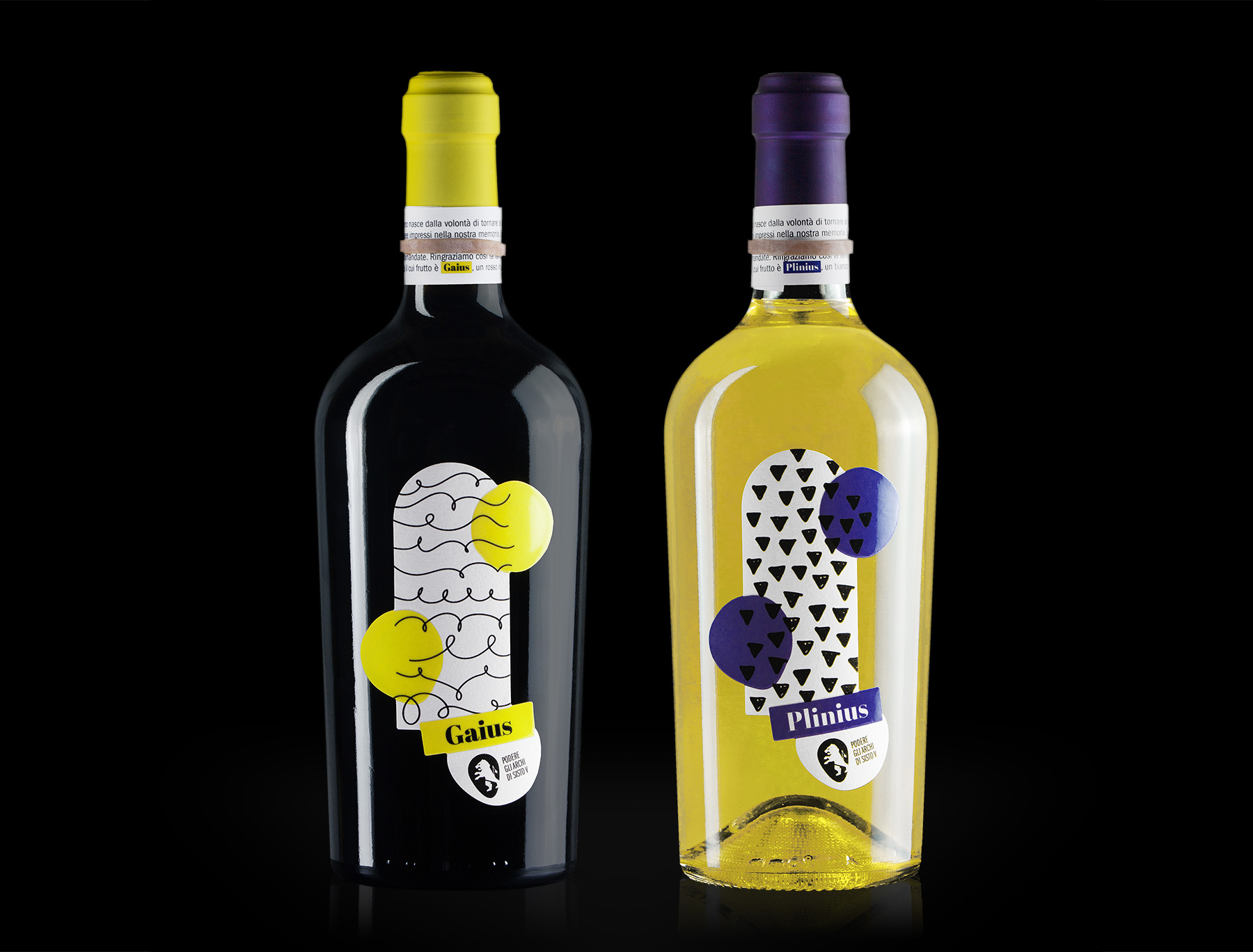 Gaius & Plinius Wine Label Design