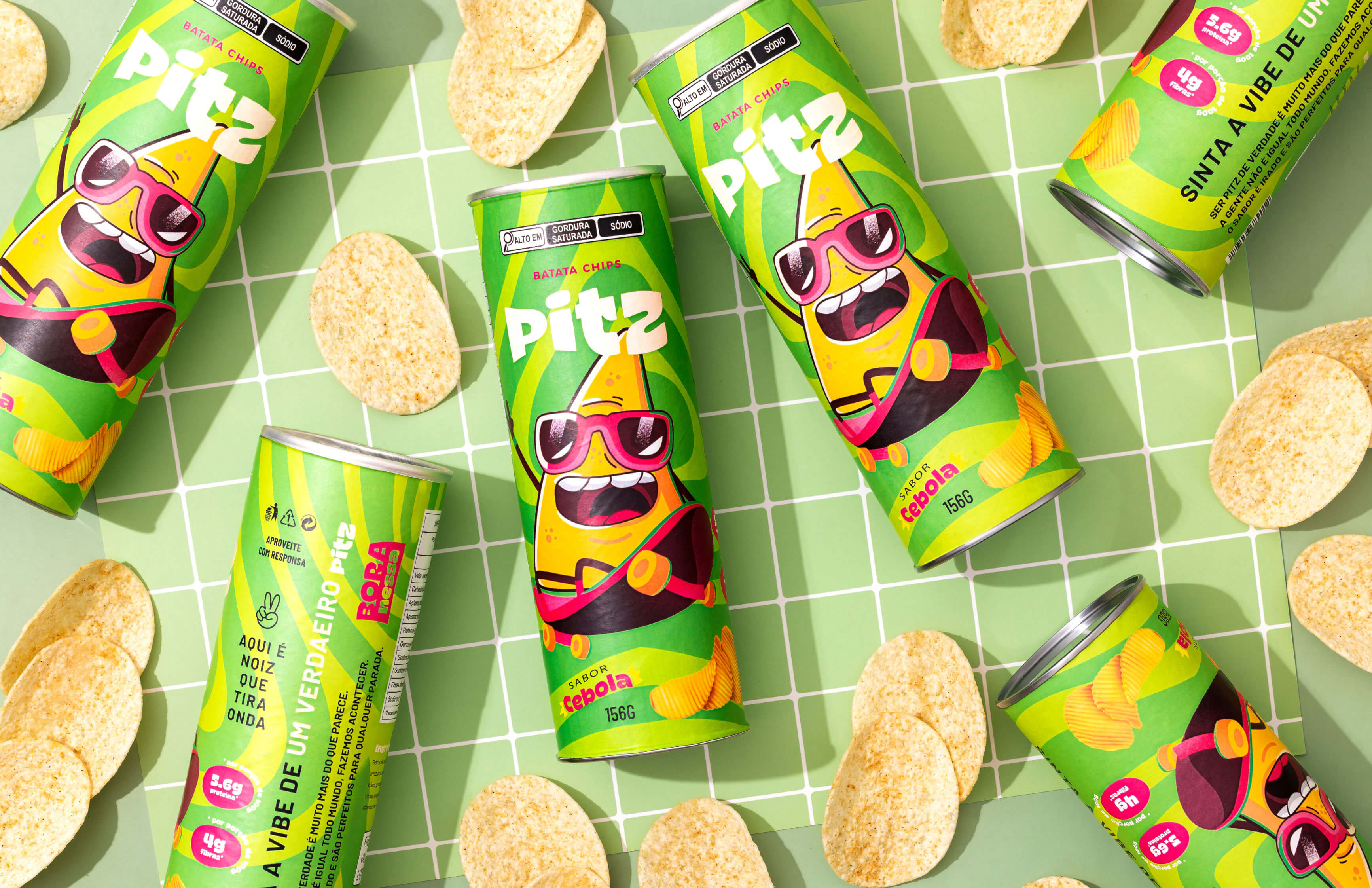 Colorful and Vibrant Brand Design for Pitz Potato Snacks