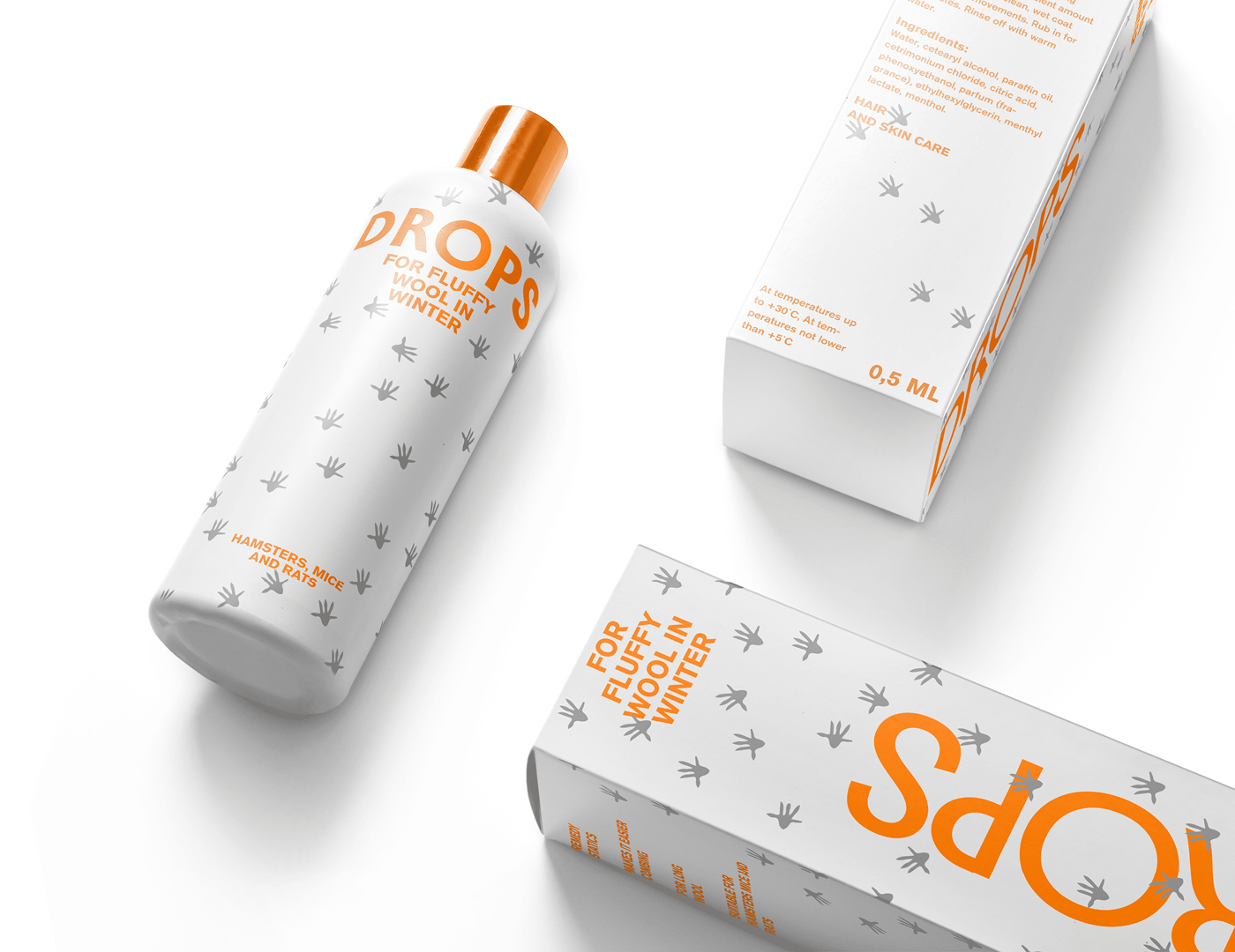Student Packaging Design Concept for Drops Pet Products