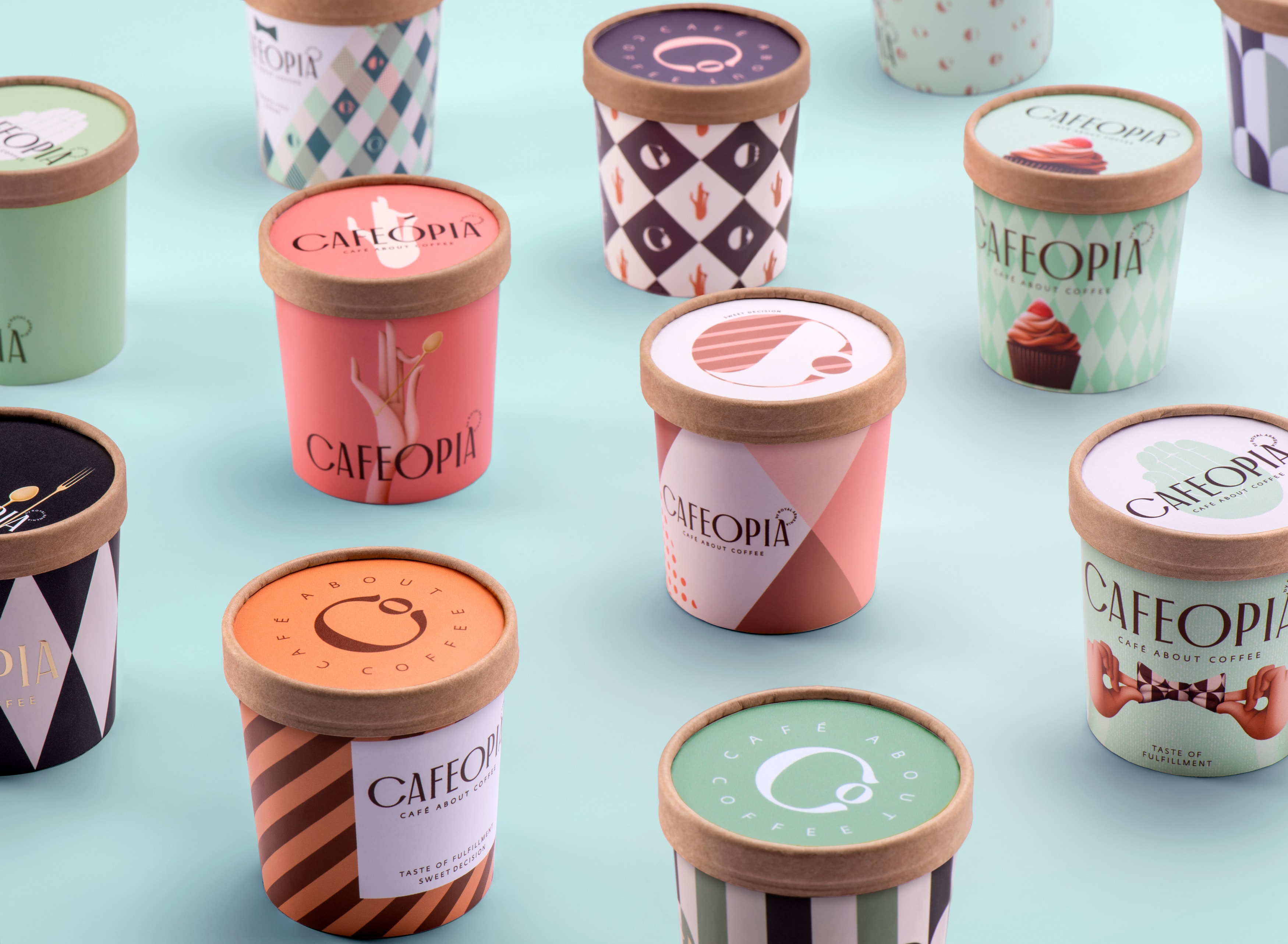 Cafeopia: Brewing a Unique Coffee Experience with Handcrafted Identity and Innovative Packaging Designs