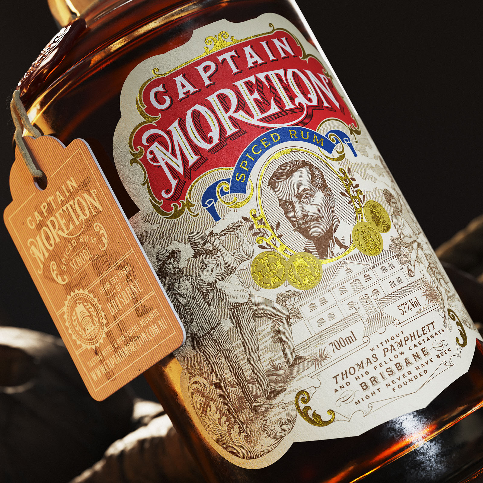 Captain Moreton Spiced Rum Label Design