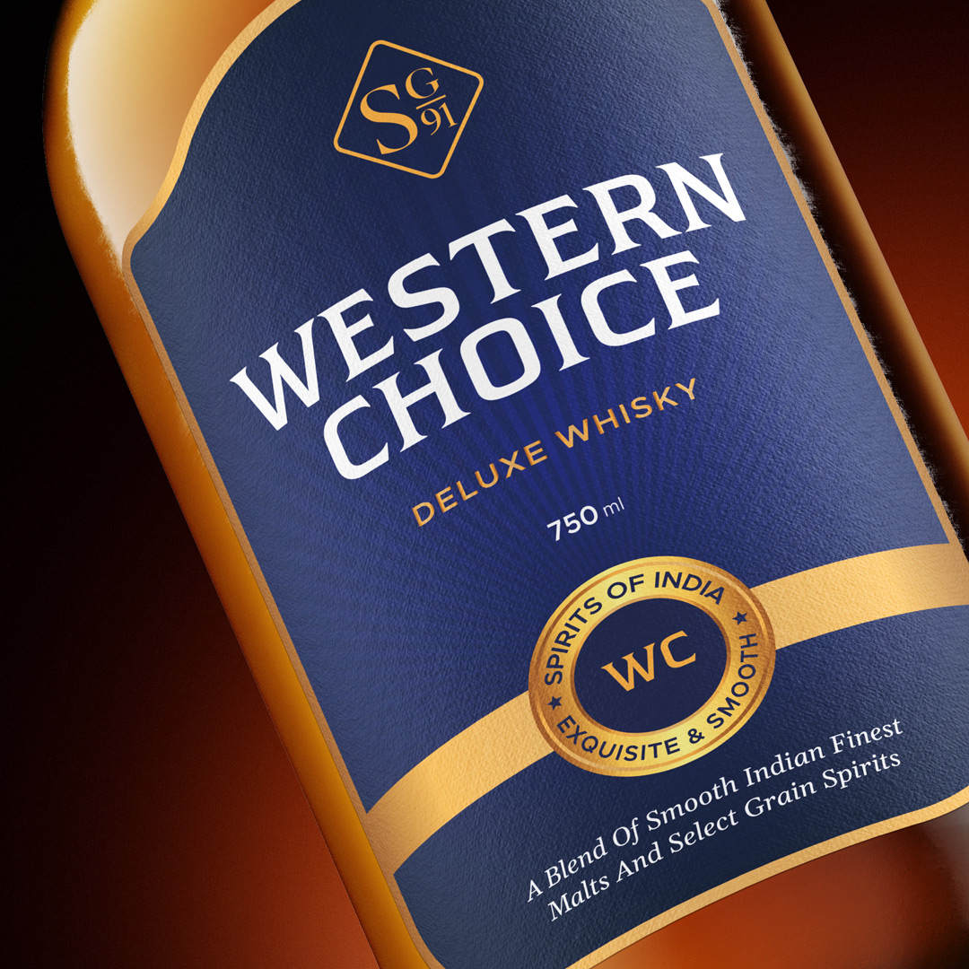 Label and Packaging Design for Western Choice Whisky