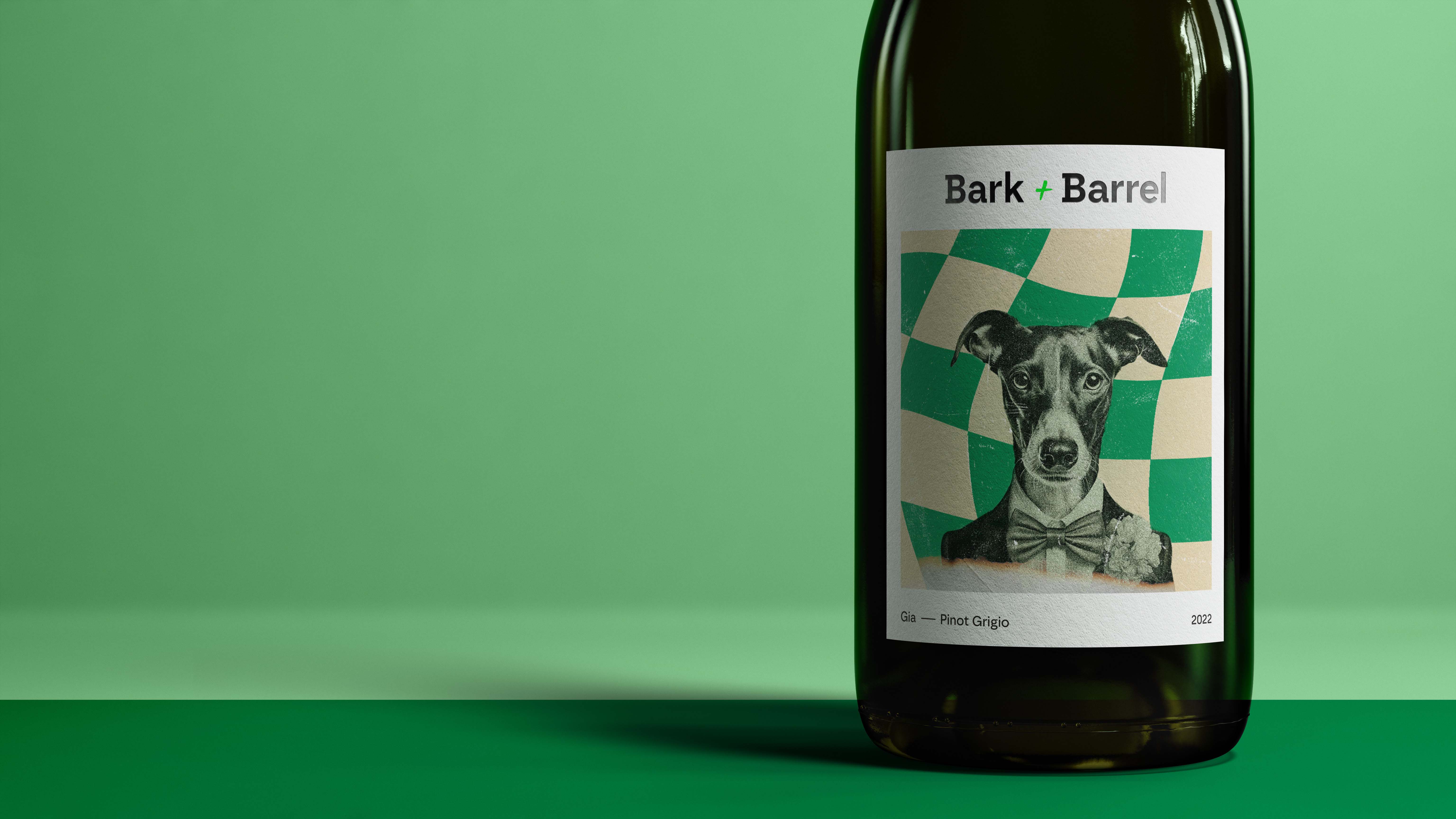 Studio Fen Crafts Captivating Bark and Barrel Wine Labels: A Visual Journey Through Heritage and Canine Charm