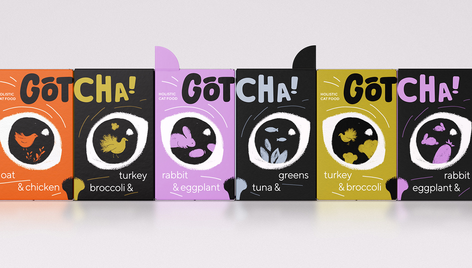 Gotcha! Unleashing the Wild: Innovative Cat Food Packaging Design by Daria Kalenchuk