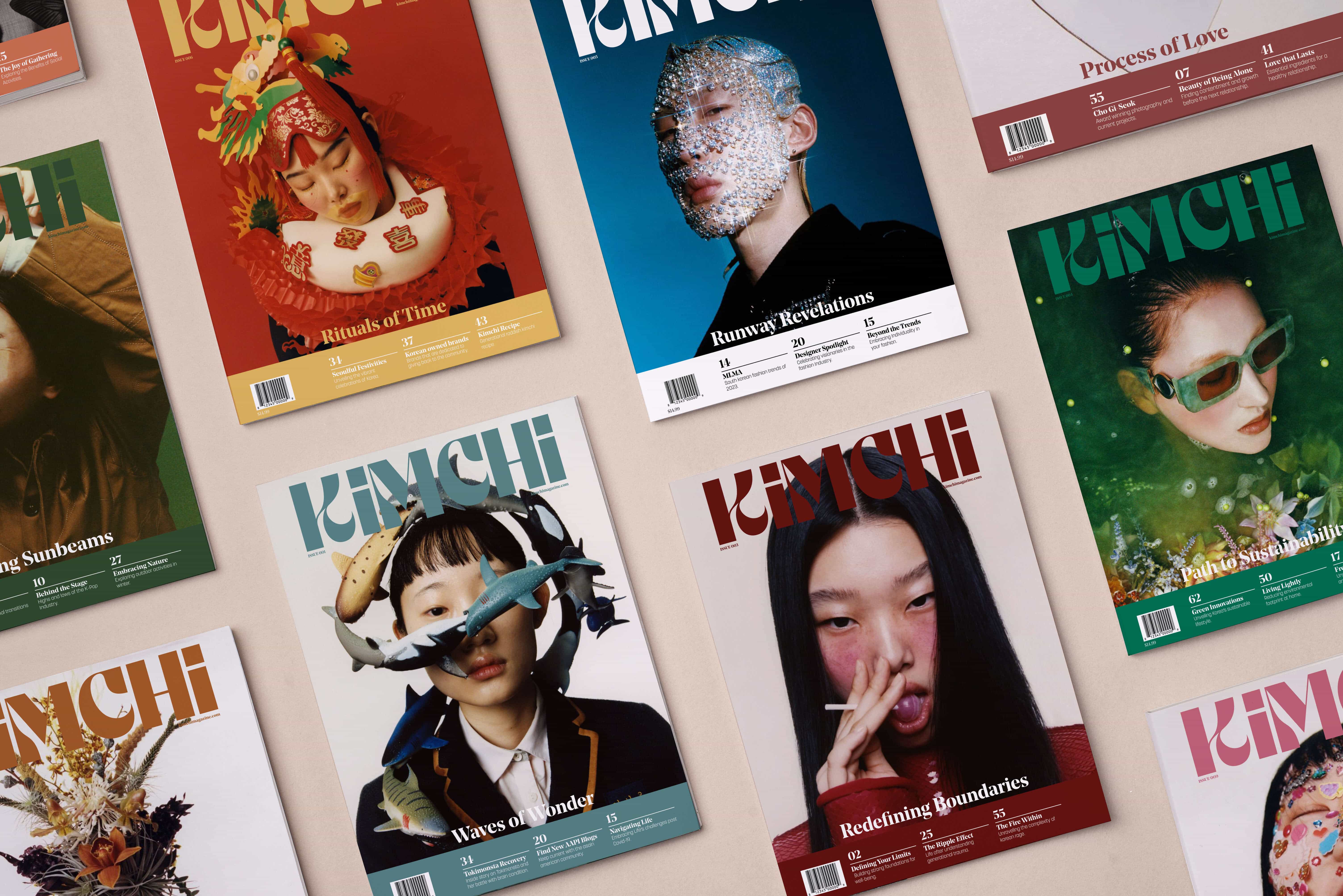 Kimchi Korean American Magazine Graphic Design for Periodical Publication