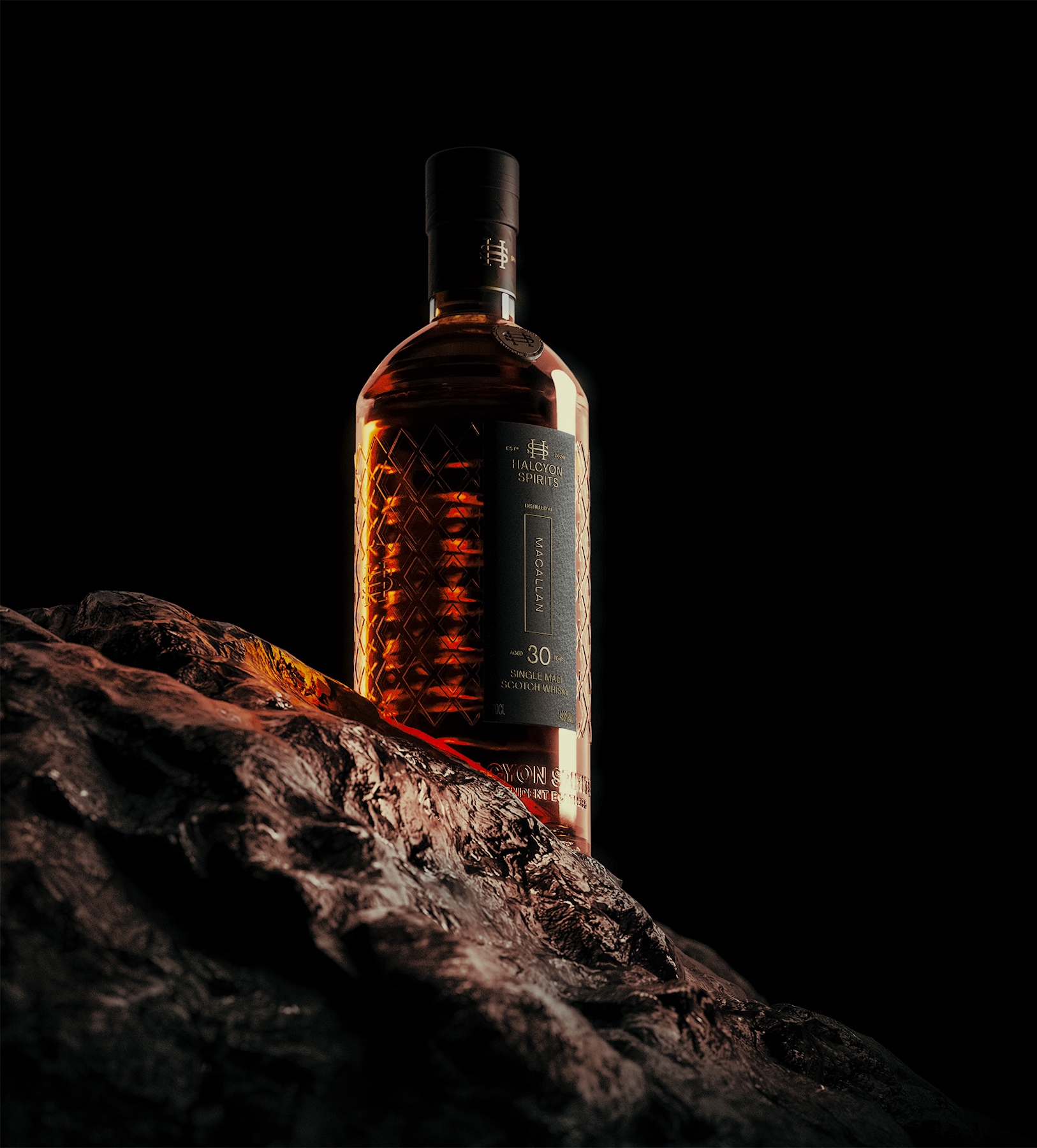 Halcyon Spirit – A Dark, Modern, and Minimalistic Expression of Rare Scotch Whisky Craftsmanship