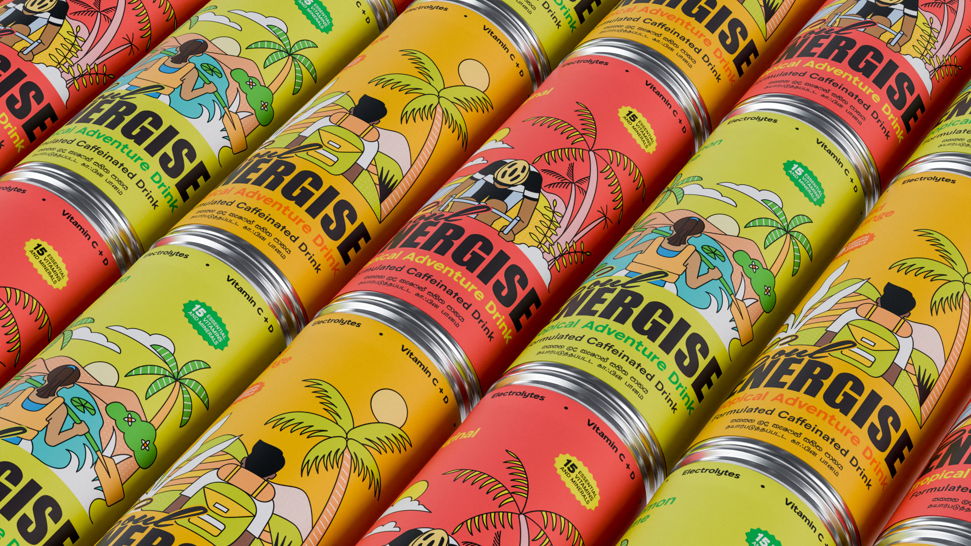 Soul Energise Packaging Range of Canned Natural Energy Drinks by Studio Nice One