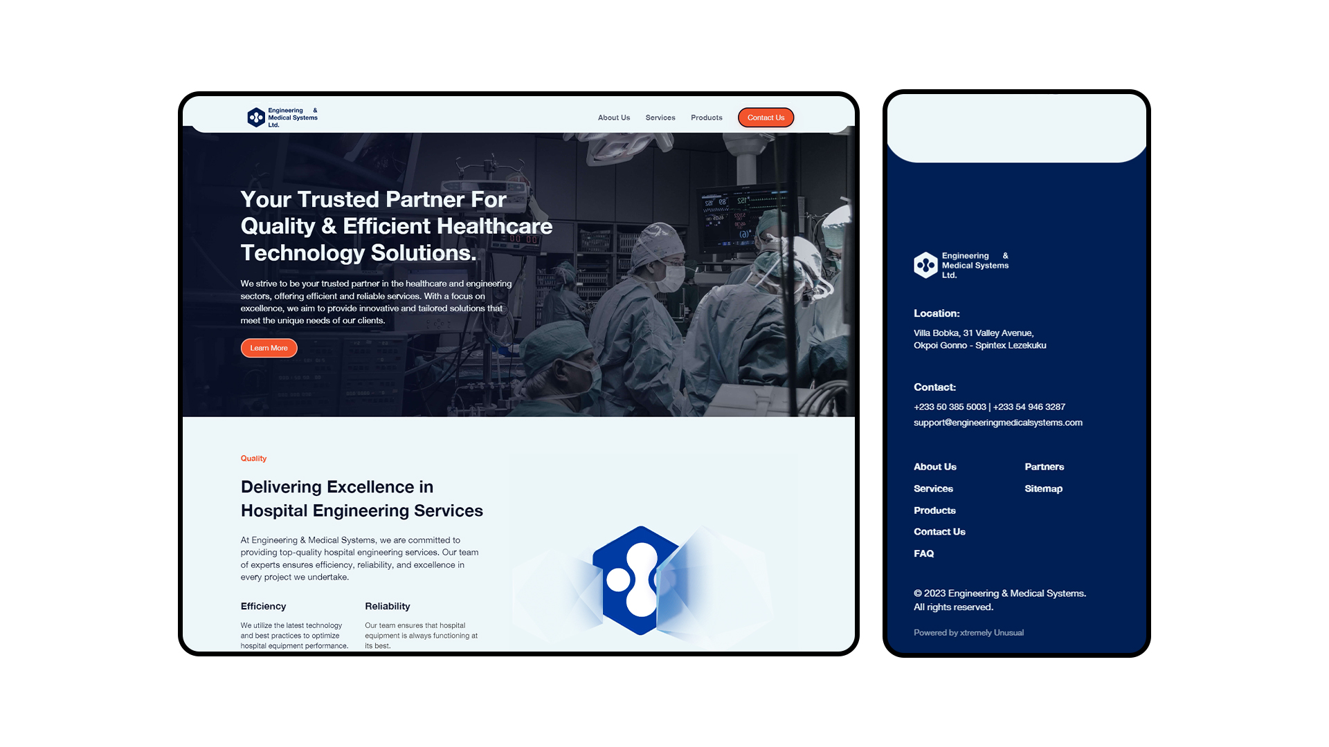 Engineering the Future of Healthcare – Brand Identity and Website for EMS Engineering & Medical Systems by xtremely Unusual
