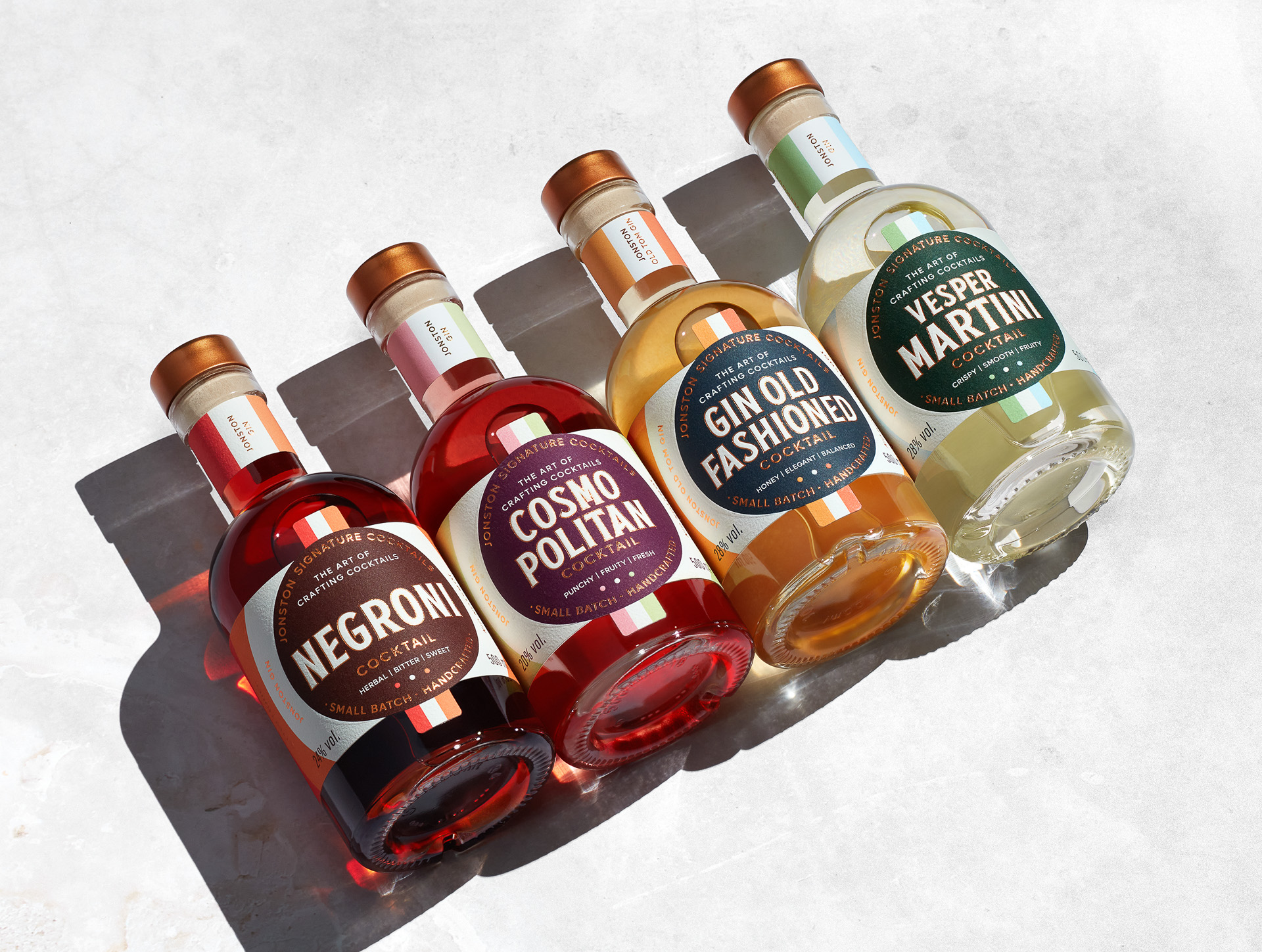 Jonston’s Premixed Cocktails Italian-Inspired Packaging