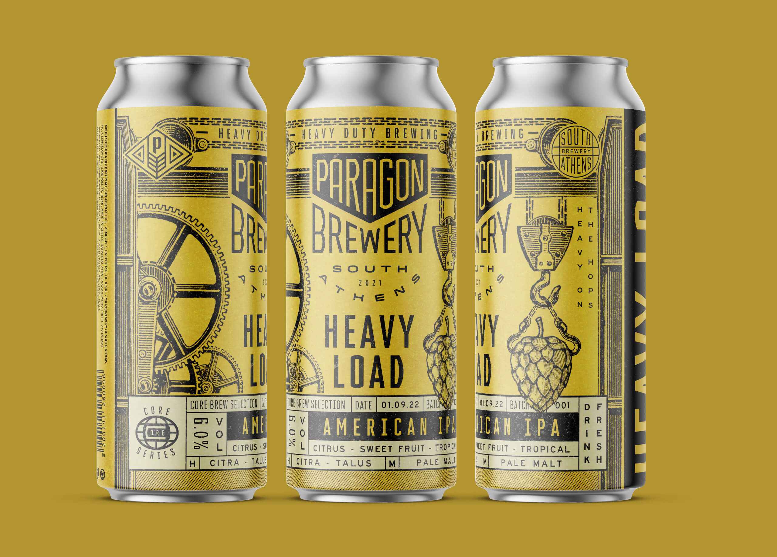 Machinery Inspired and Vintage Brand Identity for Paragon Brewery