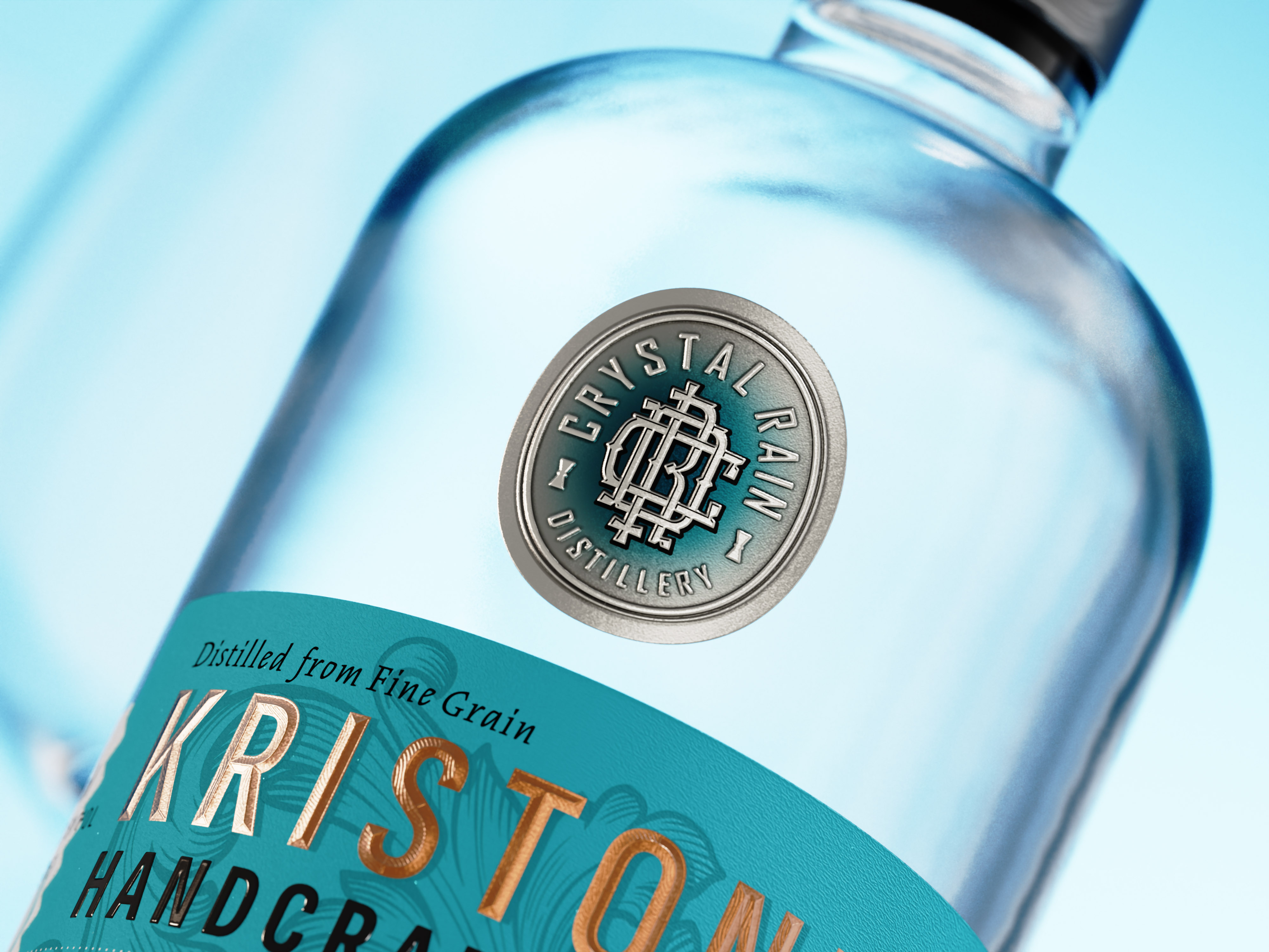 Kristone Craft Gin Label Design by the Labelmaker