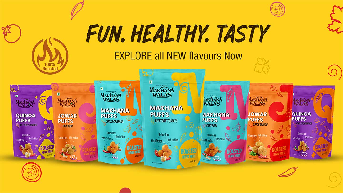 Makhanawalas Multigrain Healthy Snack Packaging Design