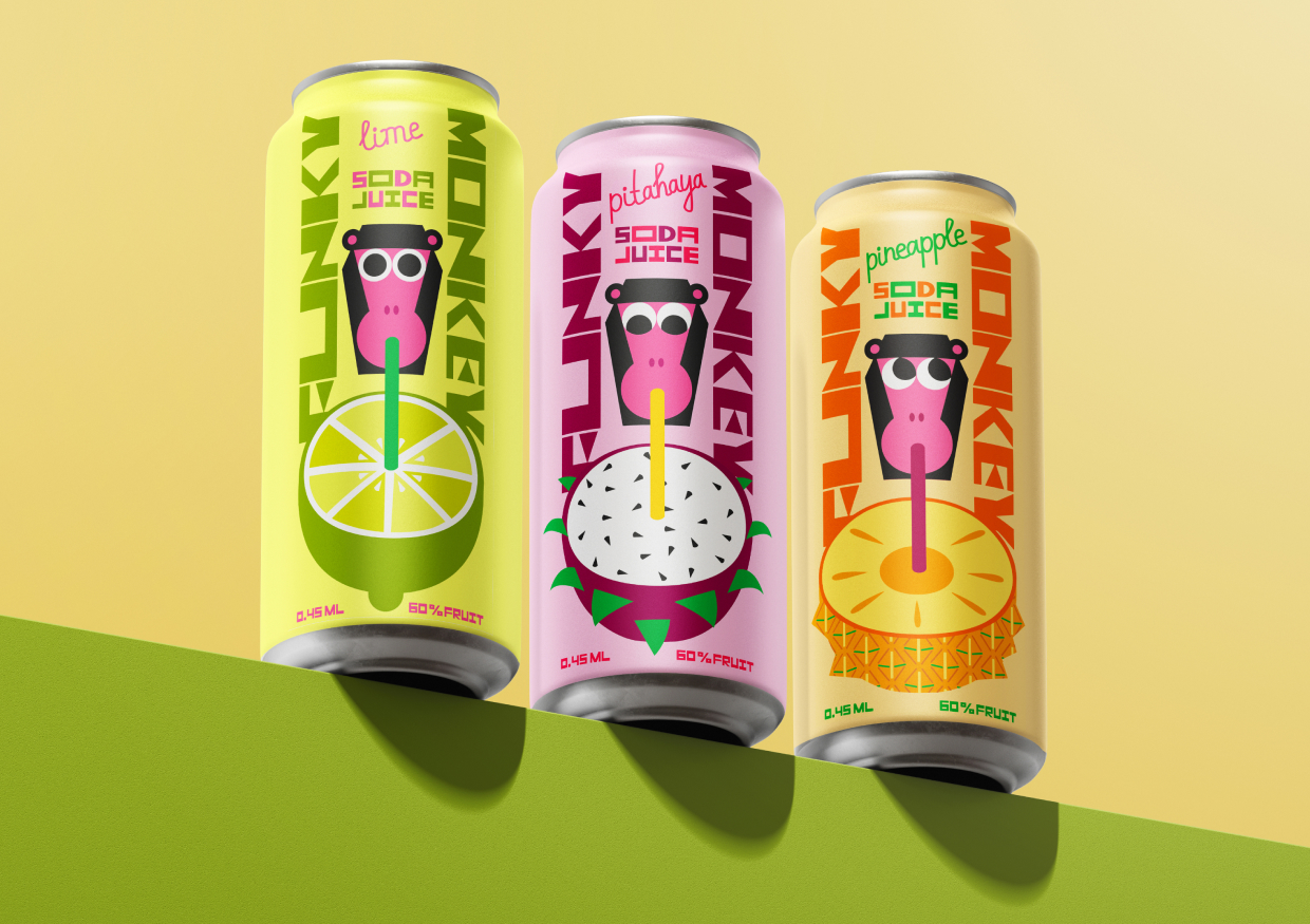 Student Concept Brand and Packaging Design for Soda Funky Monkey by ...