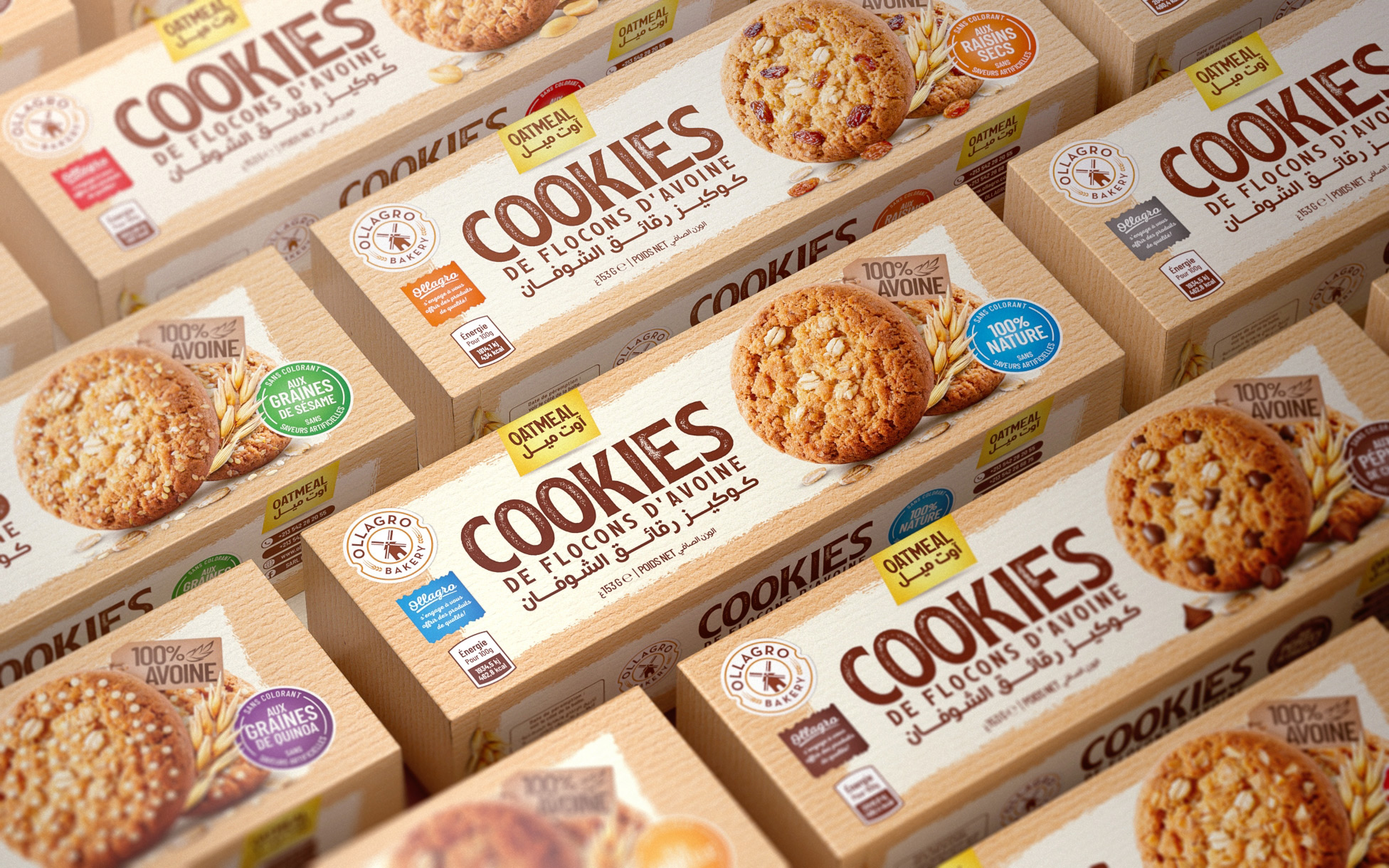 Elevating Tradition: Ollagro Bakery’s Artisanal Packaging Design for ‘Oatmeal’ Cookies