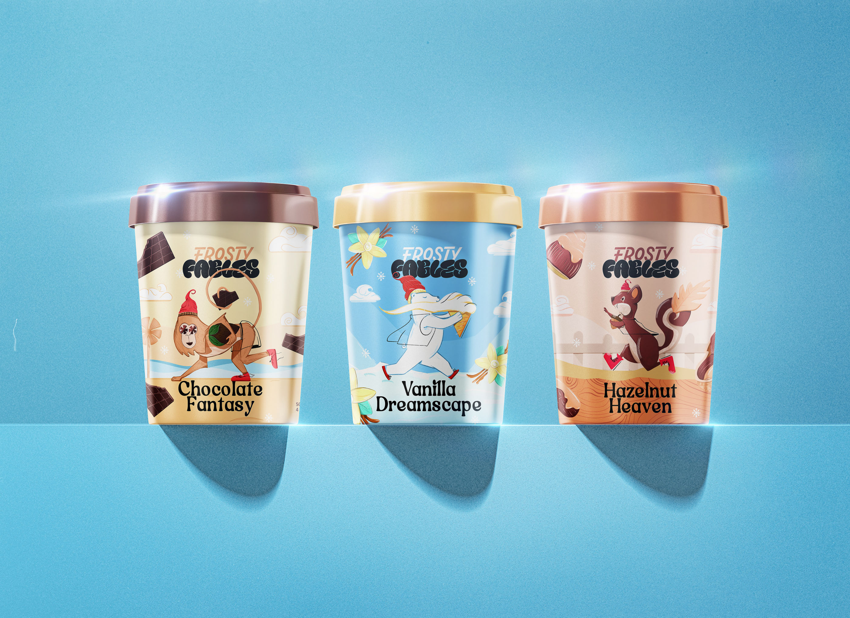 Frosty Fables Ice Cream Packaging Design by Mahmoud Mahroos