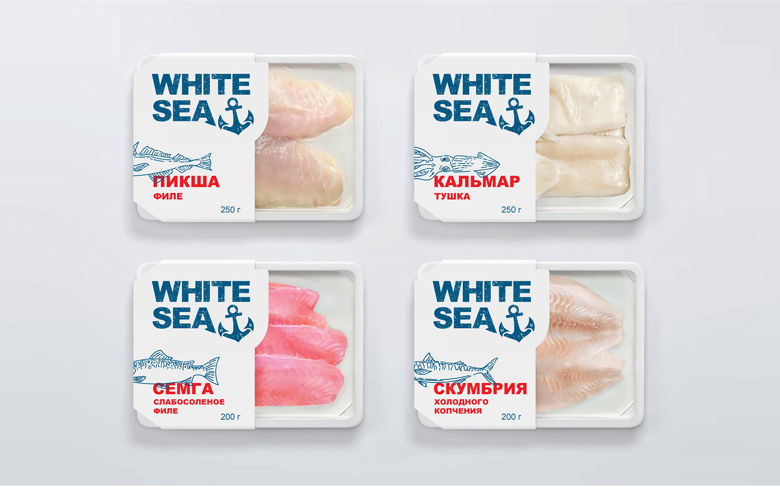 Naming and Packaging Design for White Sea Seafood Products by BrandPa Agency